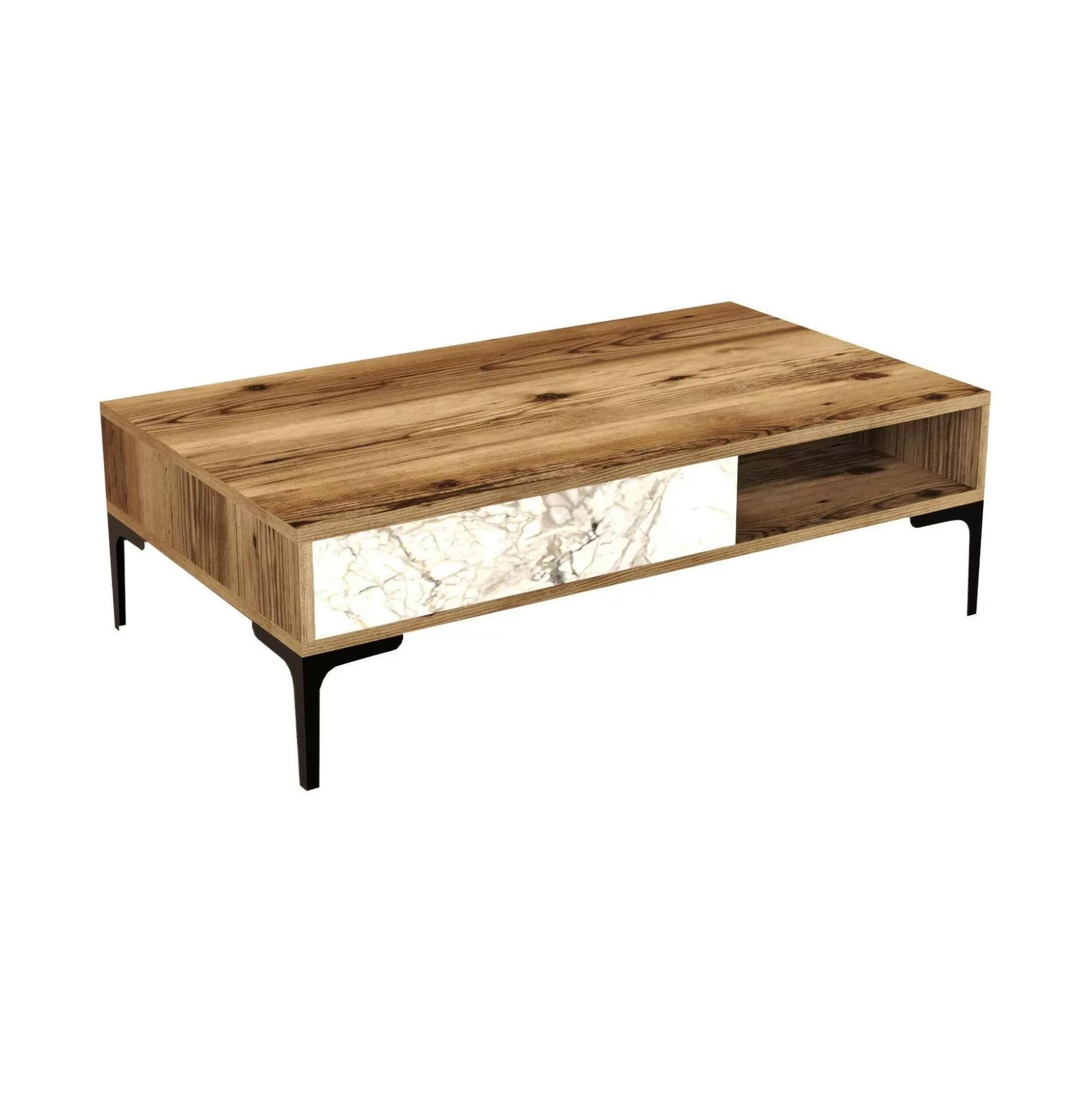 Dmora Tavolini Da Salotto<Tavolino da salotto Gru, 105x60h33 cm, Noce e Bianco