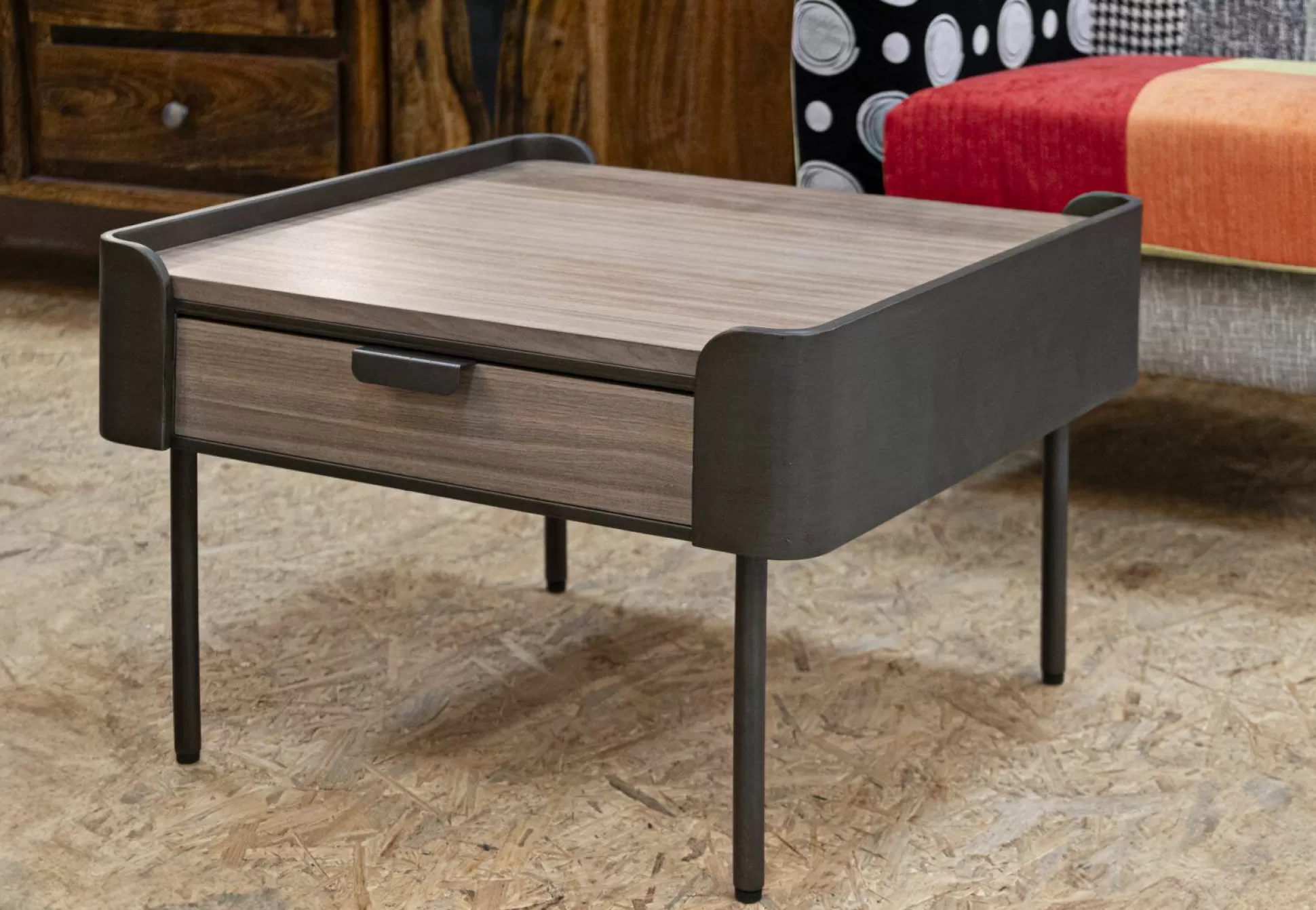 Dmora Tavolini Da Salotto<Tavolino da salotto Icona, 60x60 h41 cm, Grigio e Marrone