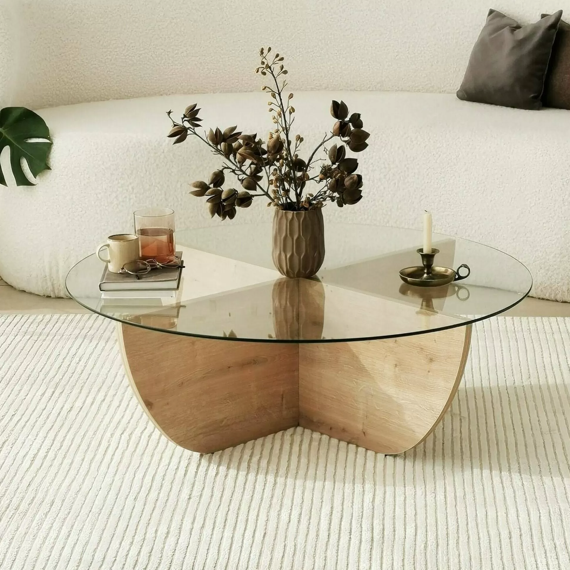 Dmora Tavolini Da Salotto<Tavolino da salotto Jolanda, 90x90h30 cm,