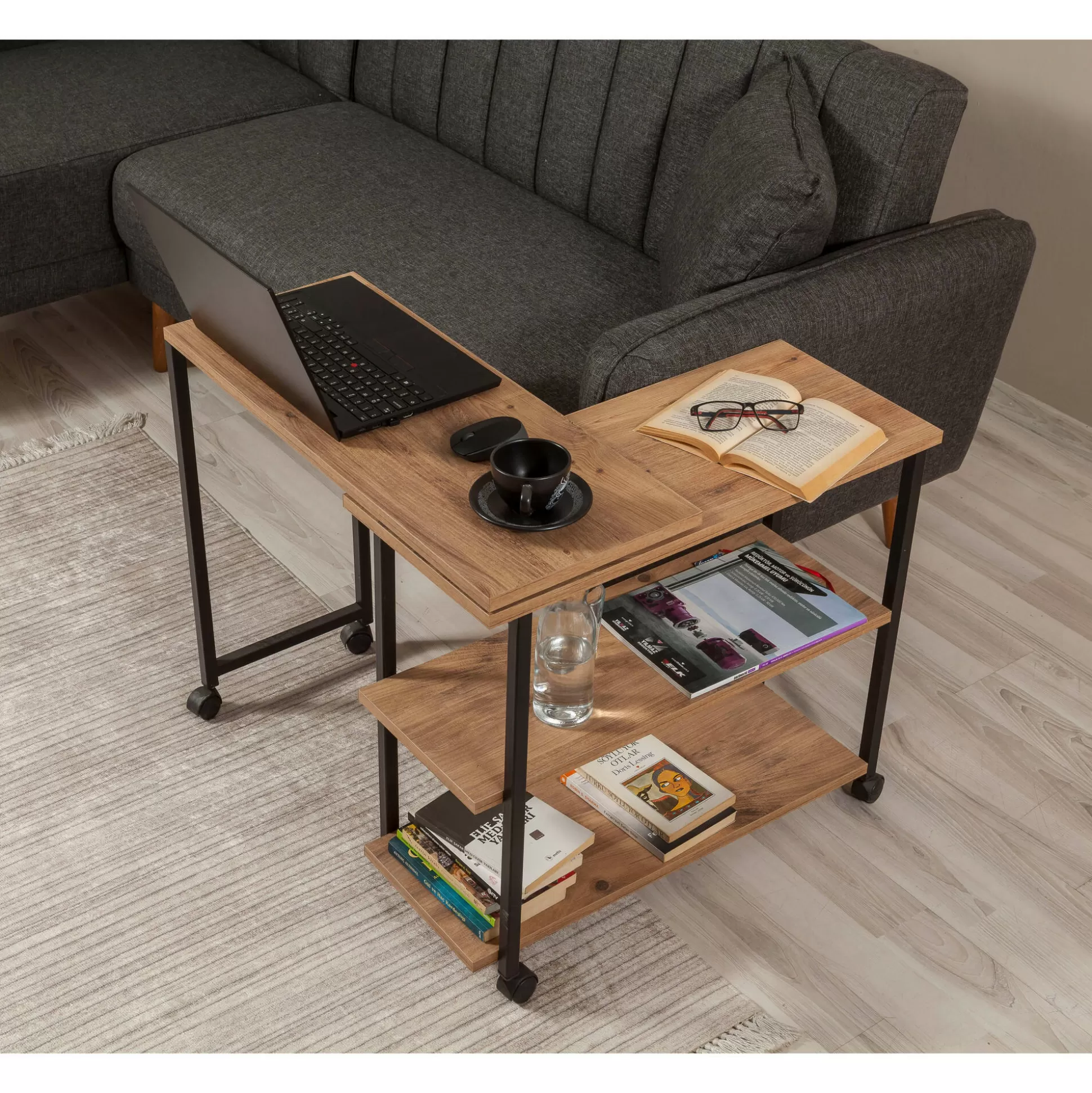 Dmora Tavolini Da Salotto<Tavolino da salotto Lagaros, 70x76 h63 cm, Quercia e Nero