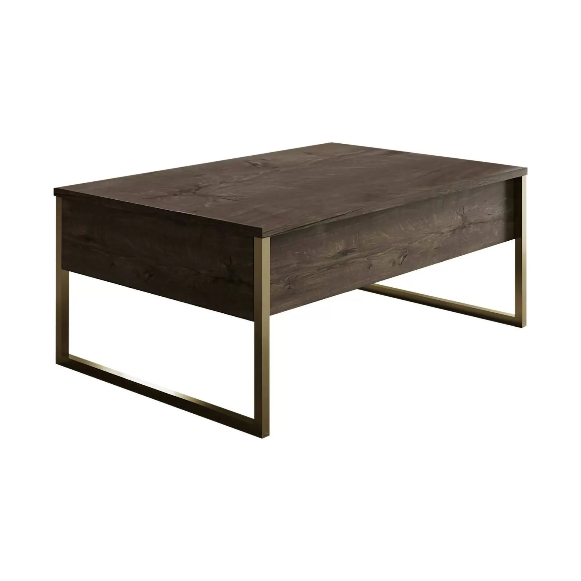 Dmora Tavolini Da Salotto<Tavolino da salotto Lavinia, 90x60h40 cm, Noce e Oro