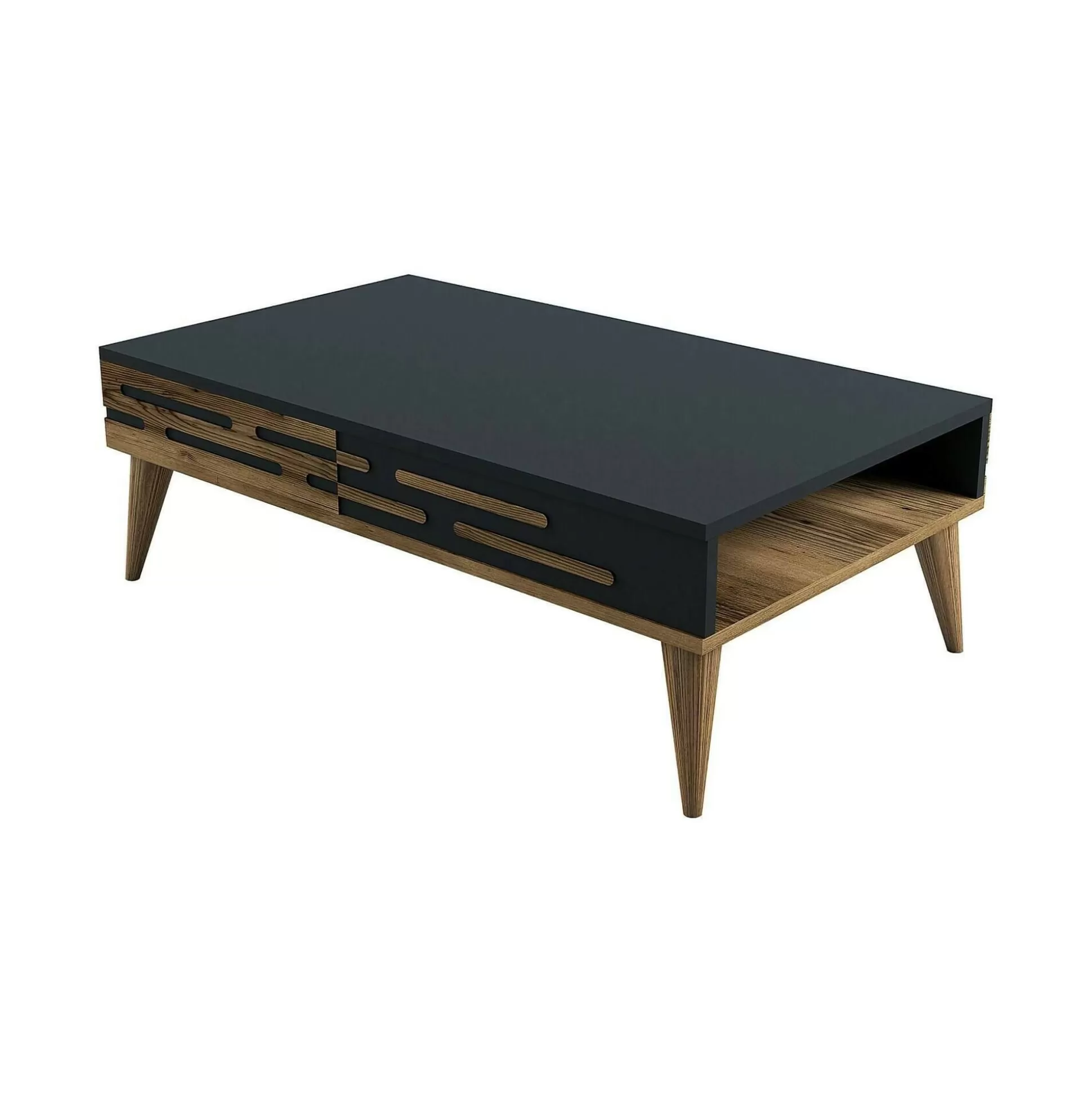 Dmora Tavolini Da Salotto<Tavolino da salotto Mansuk, 105x35h60 cm, Noce e Antracite