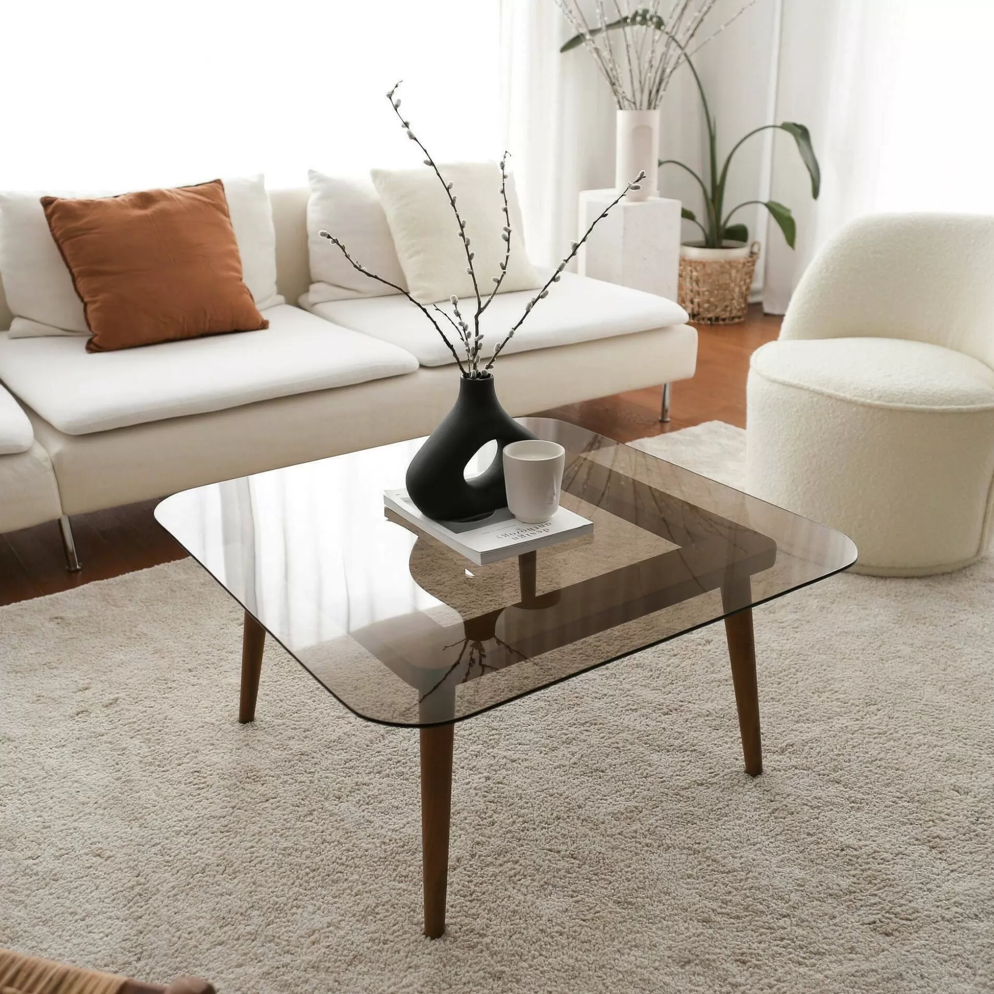 Dmora Tavolini Da Salotto<Tavolino da salotto Mezzagno, 80x80h40 cm,