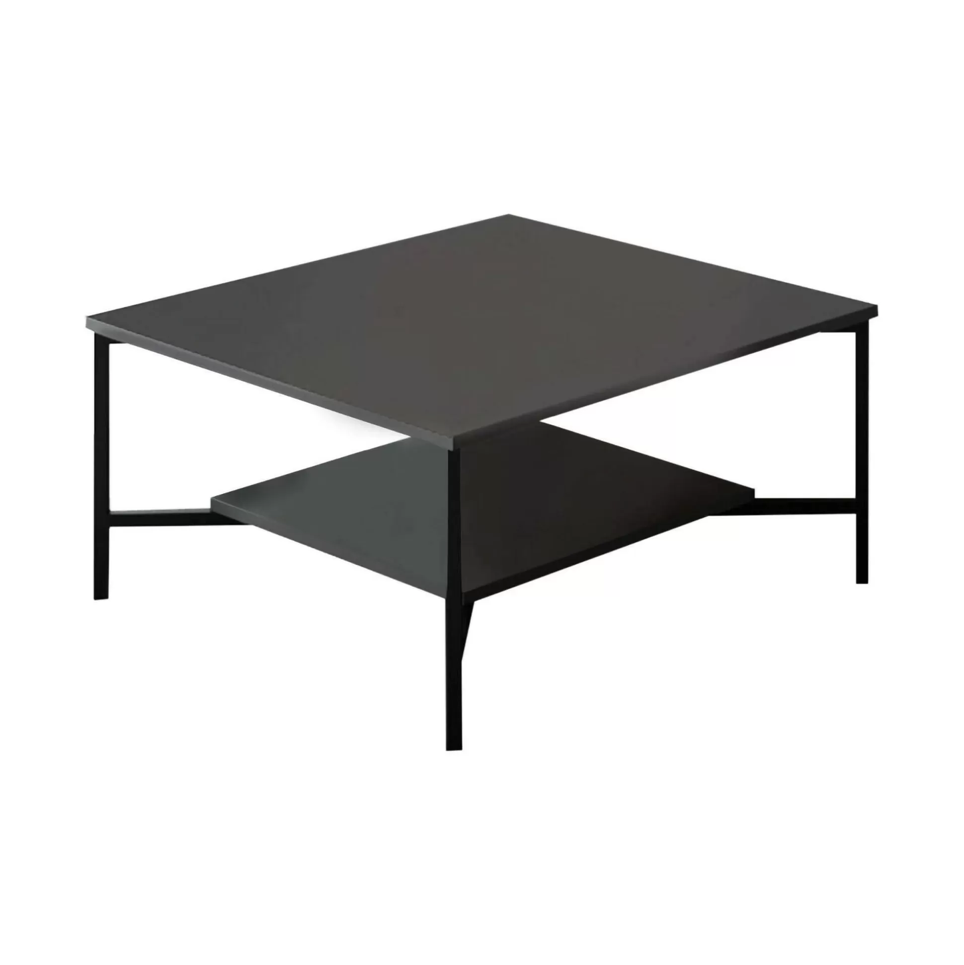 Dmora Tavolini Da Salotto<Tavolino da salotto Mia, 80x80h40 cm, Antracite e Nero