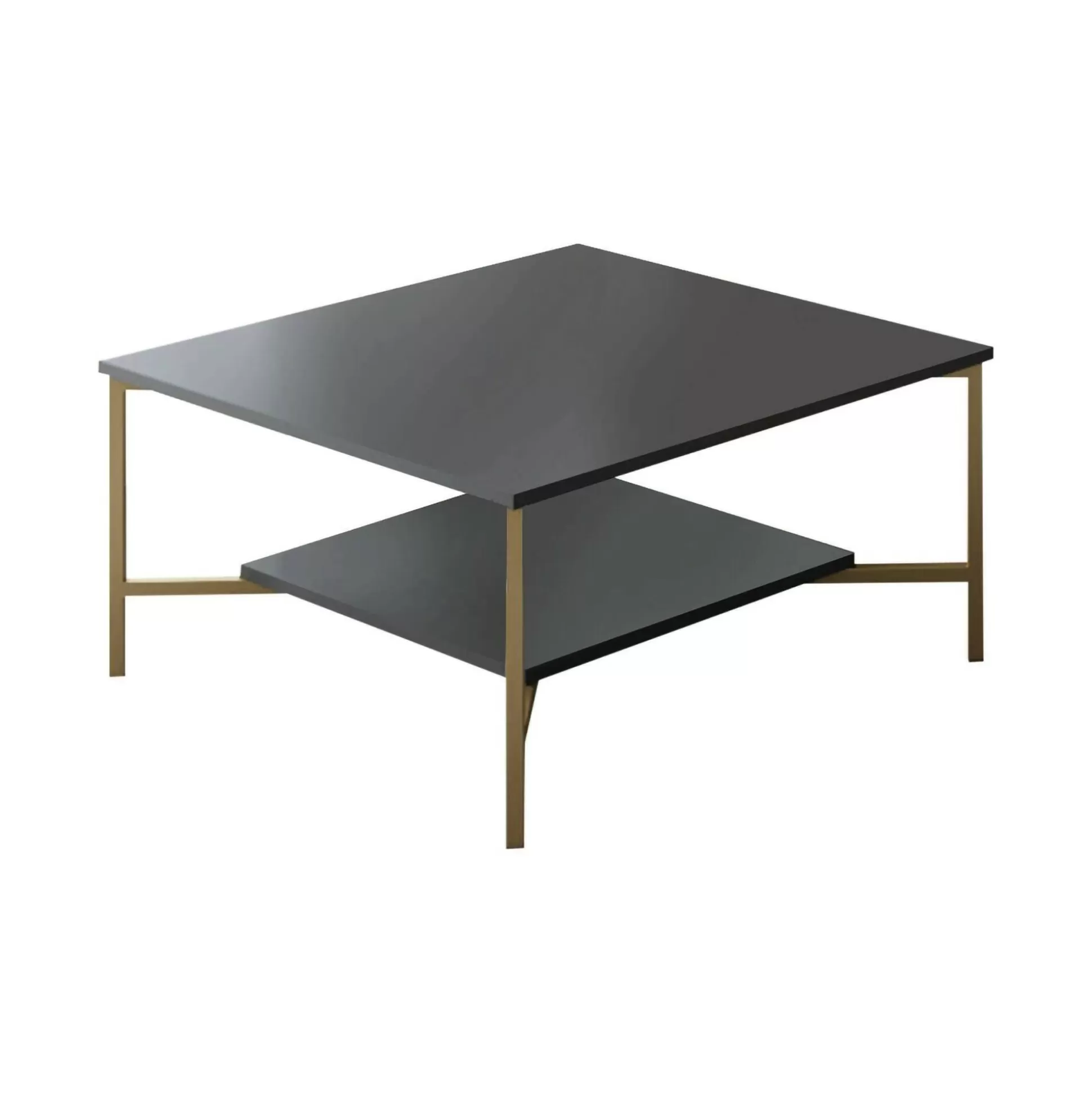 Dmora Tavolini Da Salotto<Tavolino da salotto Mia, 80x80h40 cm, Antracite e Nero