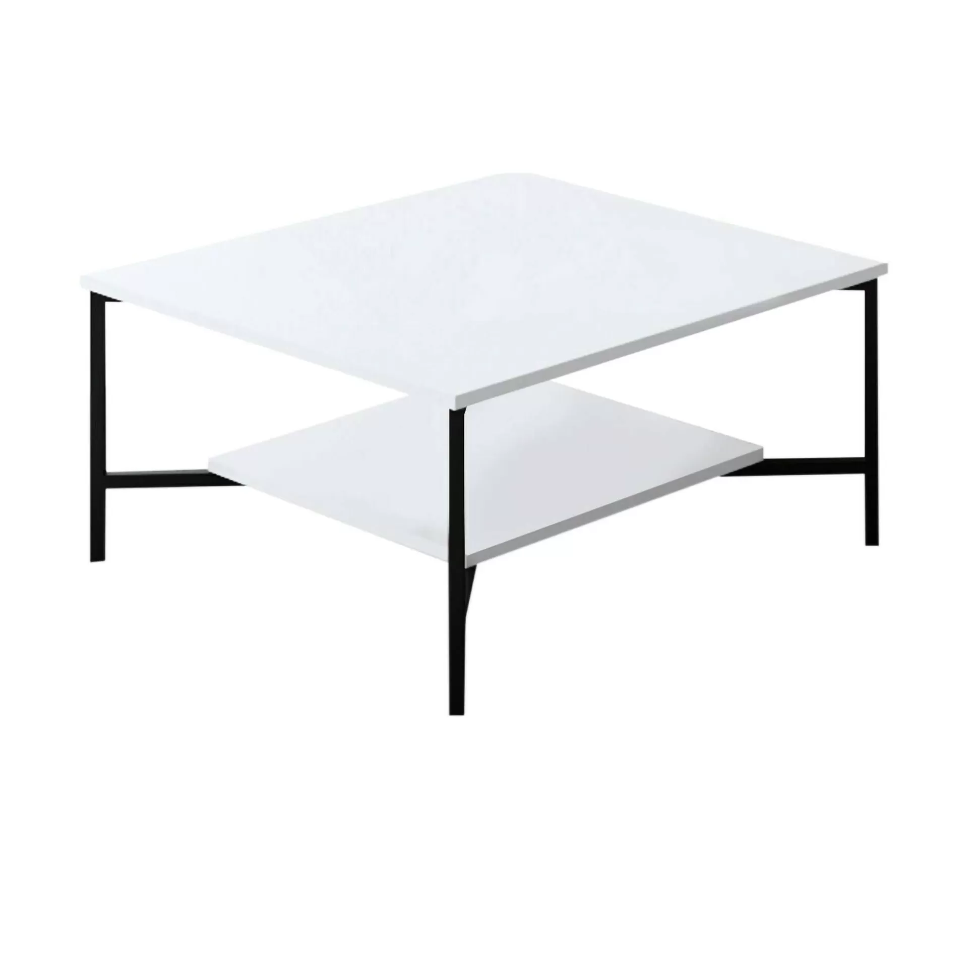 Dmora Tavolini Da Salotto<Tavolino da salotto Mia, 80x80h40 cm, Bianco e Nero
