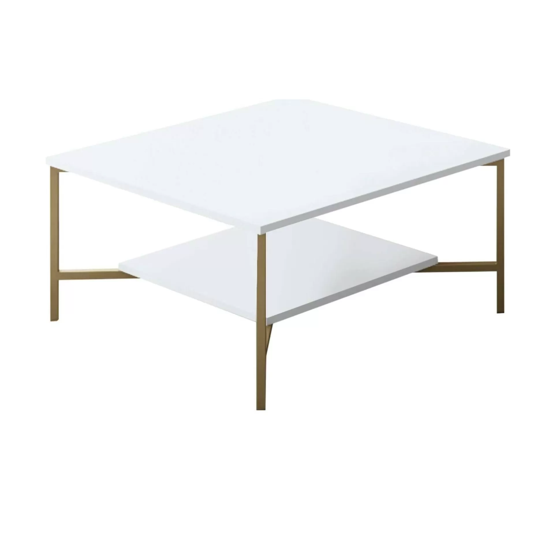 Dmora Tavolini Da Salotto<Tavolino da salotto Mia, 80x80h40 cm, Bianco e Nero