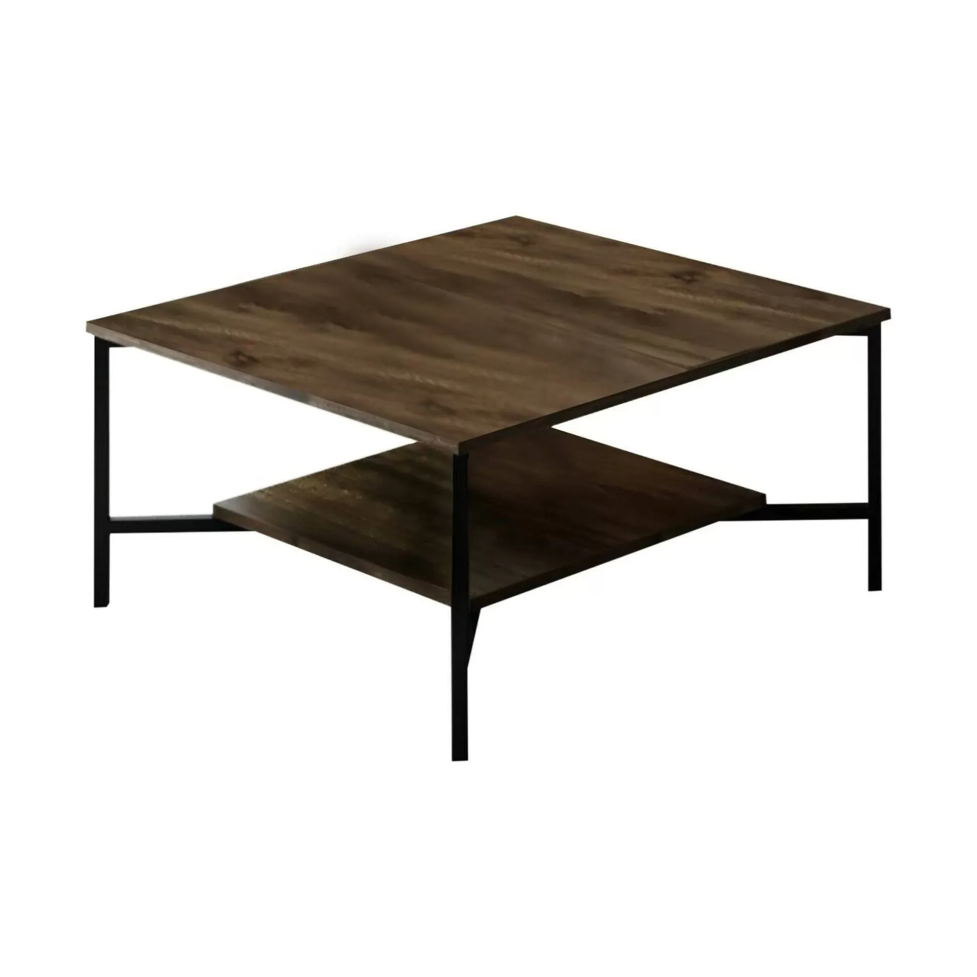 Dmora Tavolini Da Salotto<Tavolino da salotto Mia, 80x80h40 cm, Noce e Nero