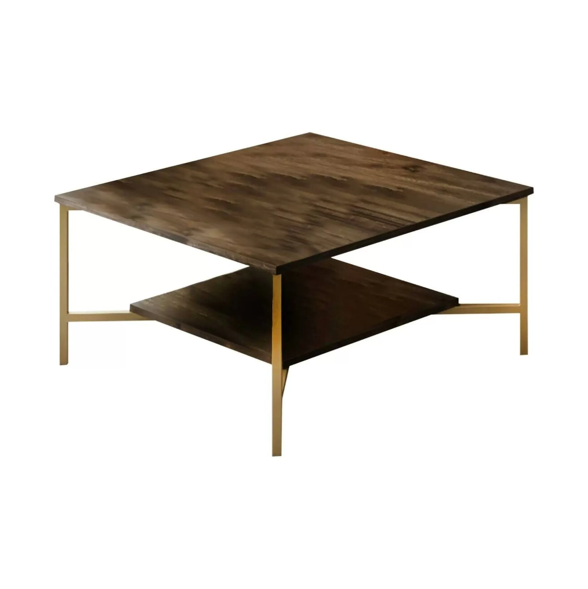 Dmora Tavolini Da Salotto<Tavolino da salotto Mia, 80x80h40 cm, Noce e Nero