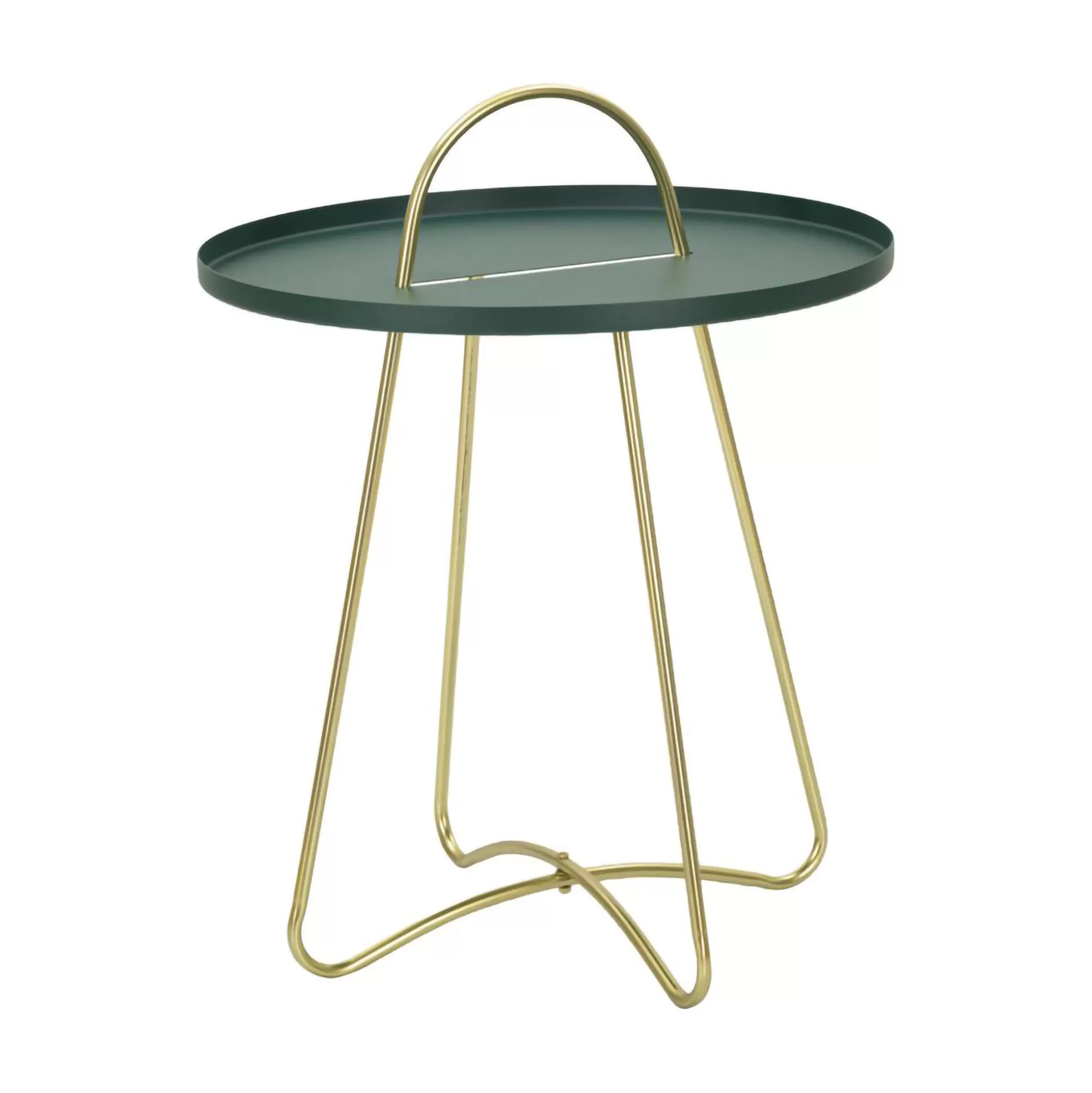 Dmora Tavolini Da Salotto<Tavolino da salotto Nigra, 45x45 h59 cm, Verde e Oro