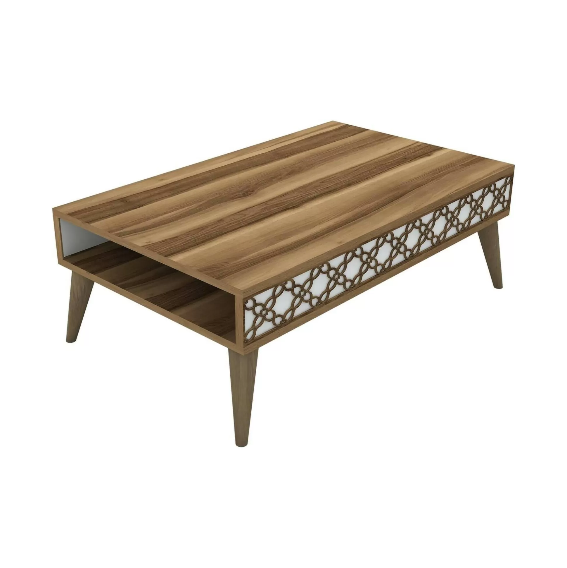 Dmora Tavolini Da Salotto<Tavolino da salotto Paz, 105x60h37 cm, Noce e Bianco