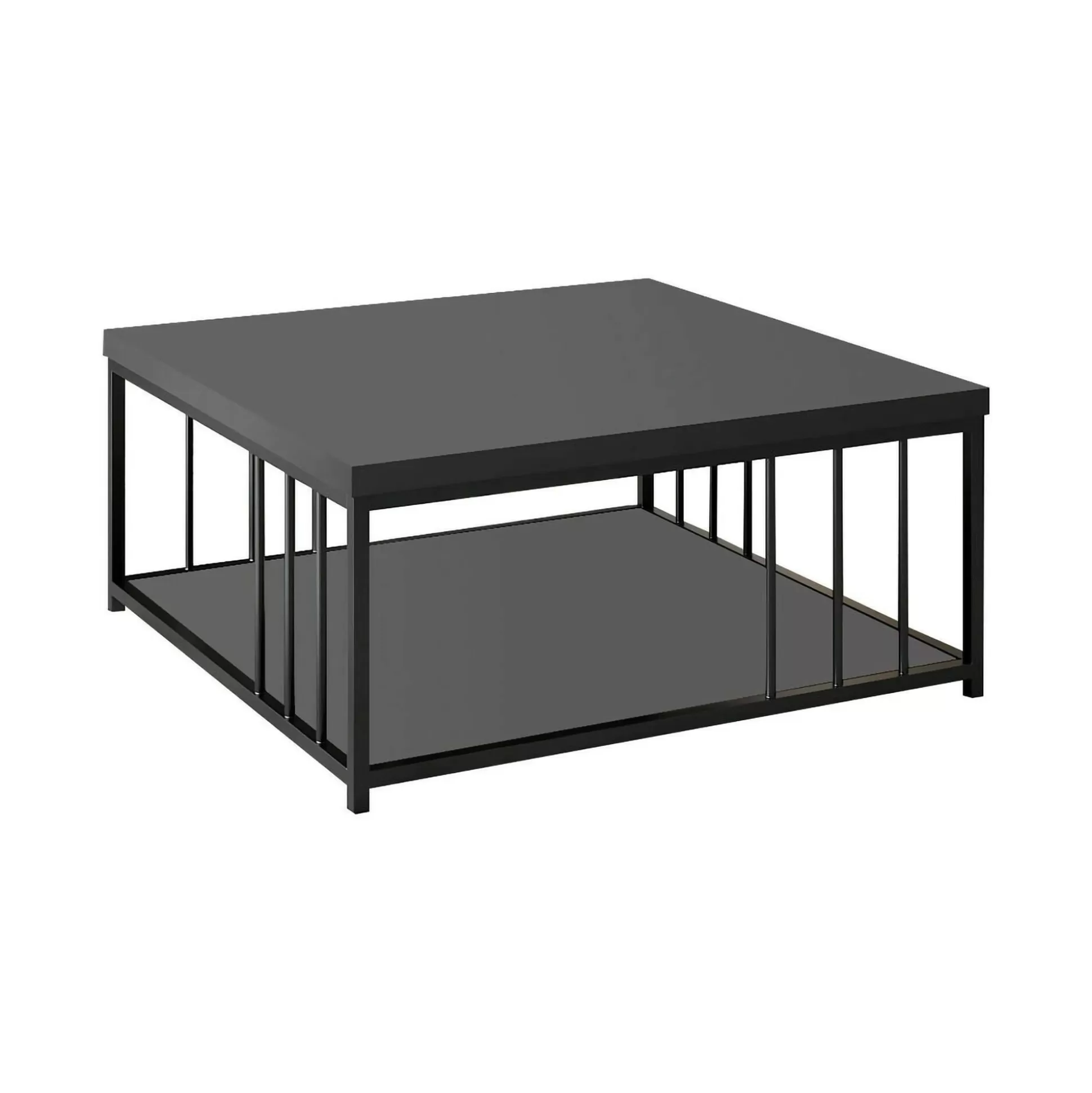 Dmora Tavolini Da Salotto<Tavolino da salotto Raiden, 90x90h40 cm, Antracite e Nero