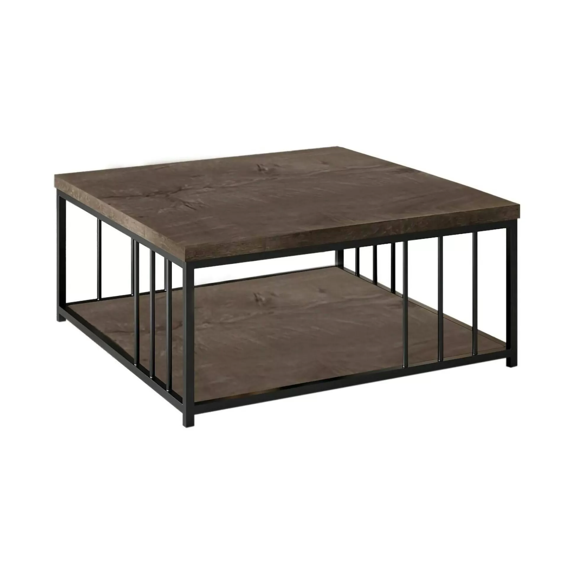 Dmora Tavolini Da Salotto<Tavolino da salotto Raiden, 90x90h40 cm, Noce e Nero