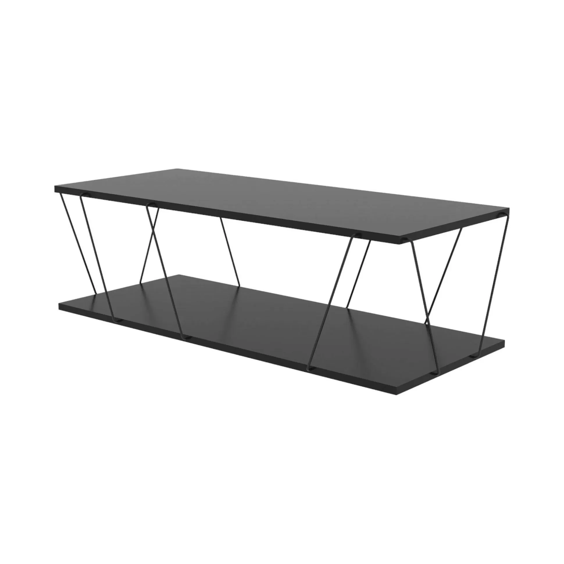 Dmora Tavolini Da Salotto<Tavolino da salotto Sarika, 120x50h30 cm, Antracite e Nero