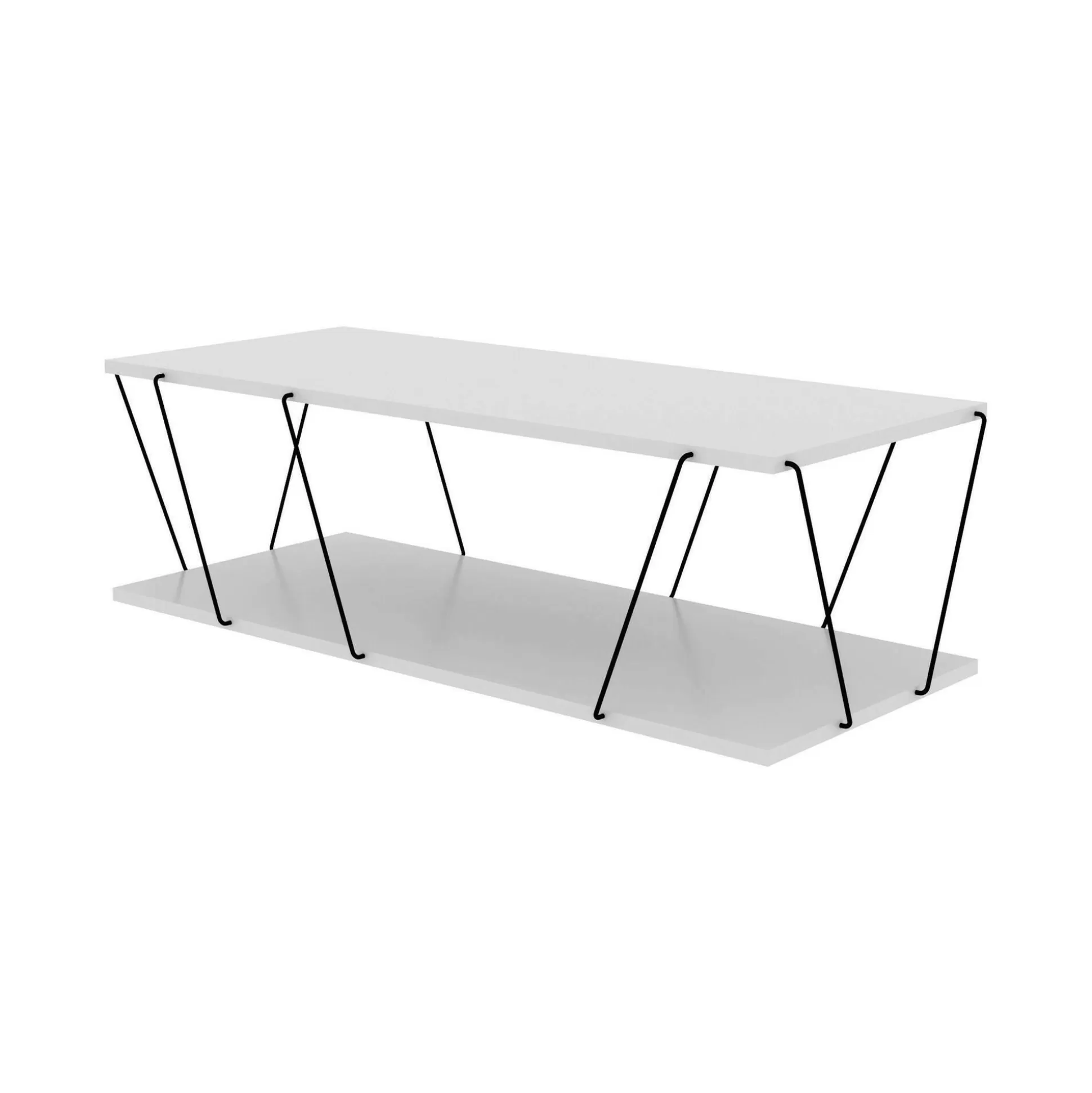Dmora Tavolini Da Salotto<Tavolino da salotto Sarika, 120x50h30 cm, Bianco e Nero