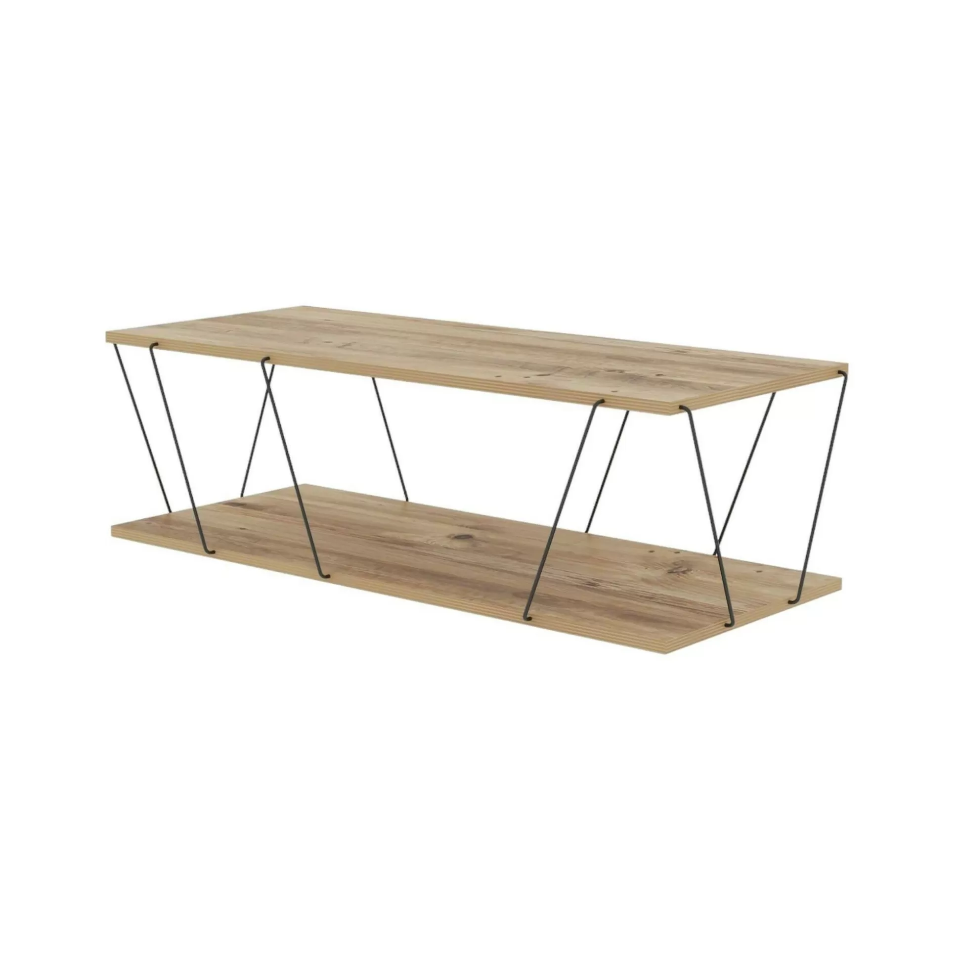 Dmora Tavolini Da Salotto<Tavolino da salotto Sarika, 120x50h30 cm, Quercia e Nero