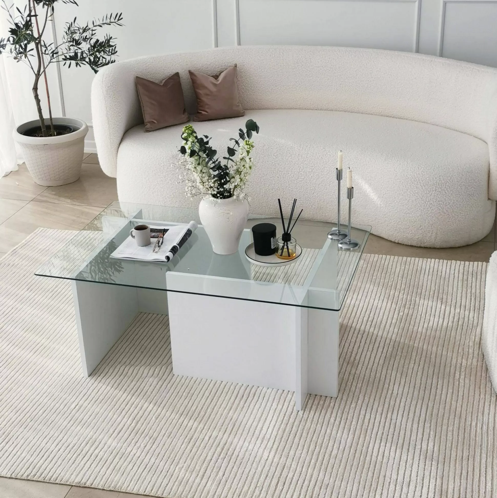 Dmora Tavolini Da Salotto<Tavolino da salotto Teti, 105x65h40 cm,