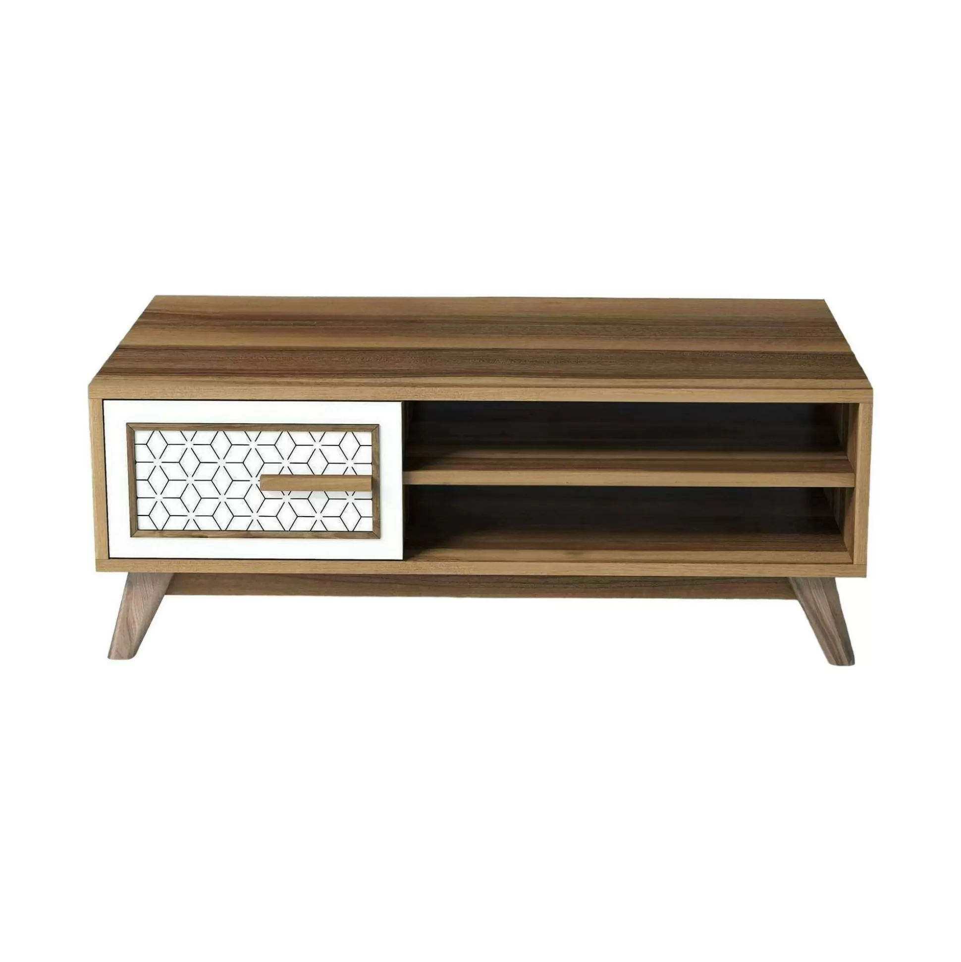 Dmora Tavolini Da Salotto<Tavolino da salotto Thimphu, 105x60h38 cm, Noce e Bianco