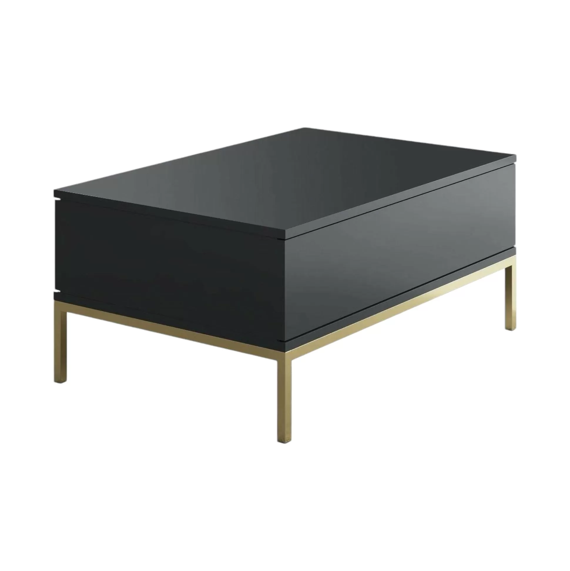 Dmora Tavolini Da Salotto<Tavolino da salotto Vespero, 90x60h40 cm, Antracite e Oro