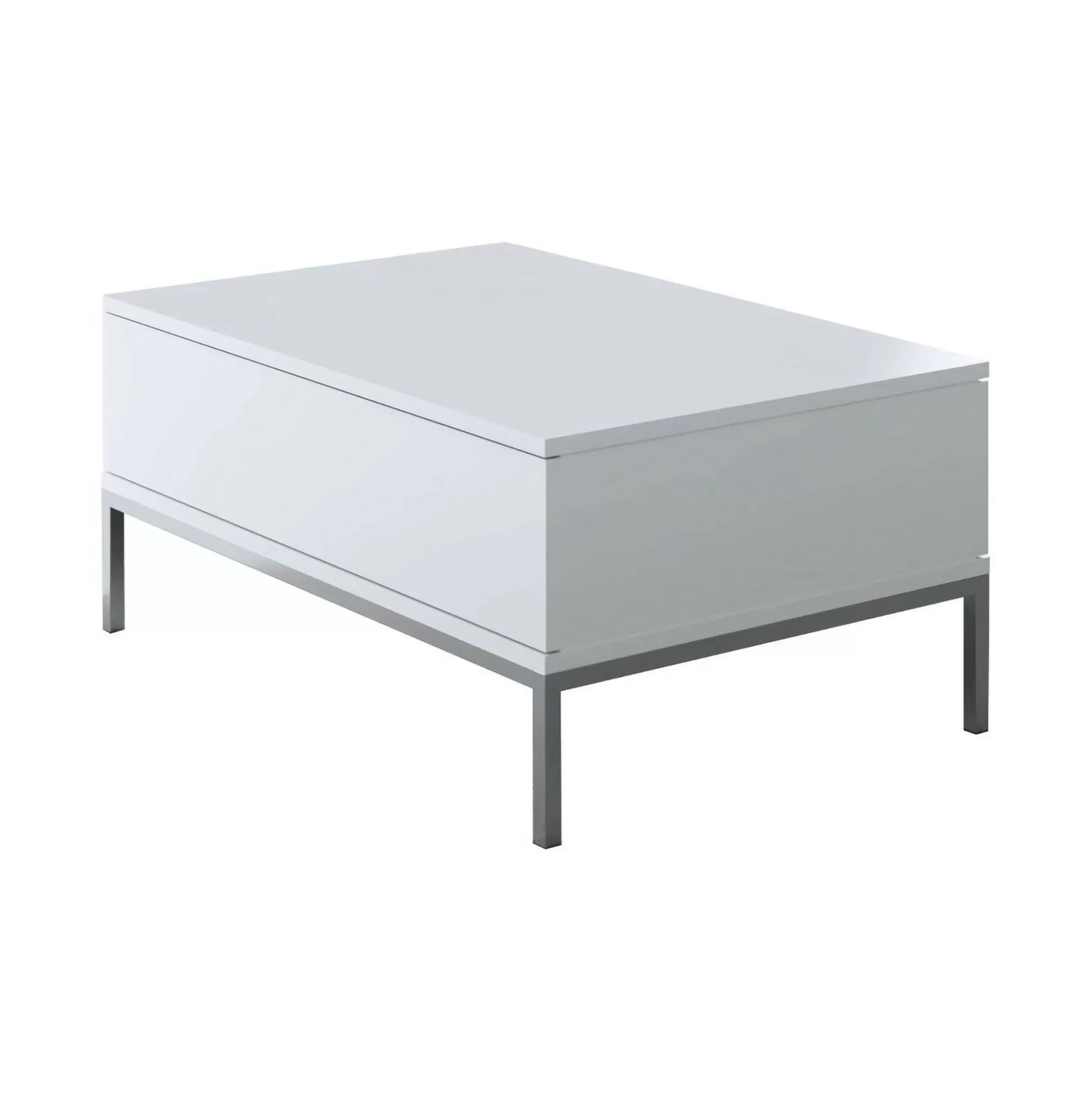 Dmora Tavolini Da Salotto<Tavolino da salotto Vespero, 90x60h40 cm, Bianco e Argento