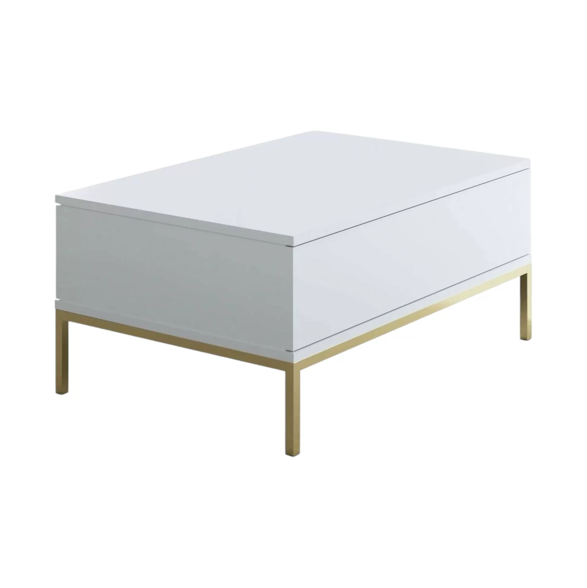 Dmora Tavolini Da Salotto<Tavolino da salotto Vespero, 90x60h40 cm, Bianco e Oro