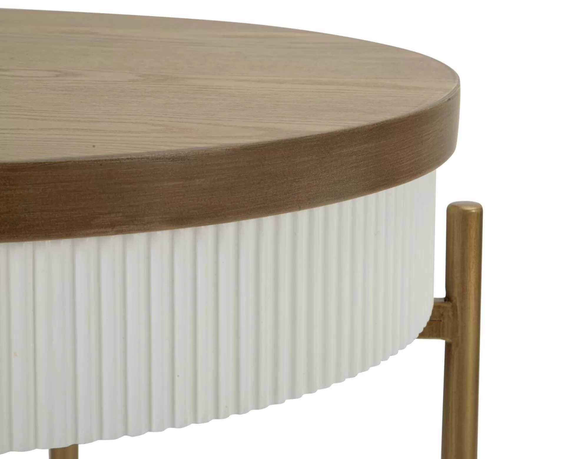 Dmora Tavolini Da Salotto<Tavolino da salotto Yakoi, Bianco e Marrone, 55x55 h61 cm