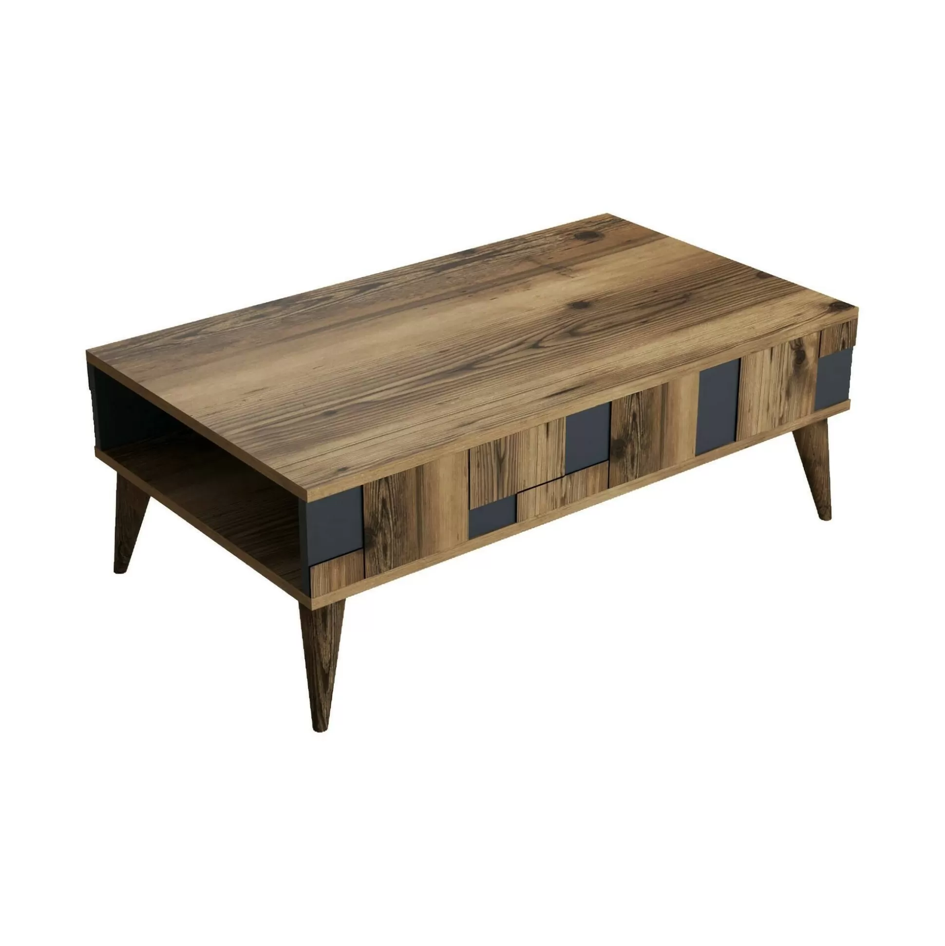 Dmora Tavolini Da Salotto<Tavolino da salotto Yang, 105x60h38 cm, Noce e Antracite