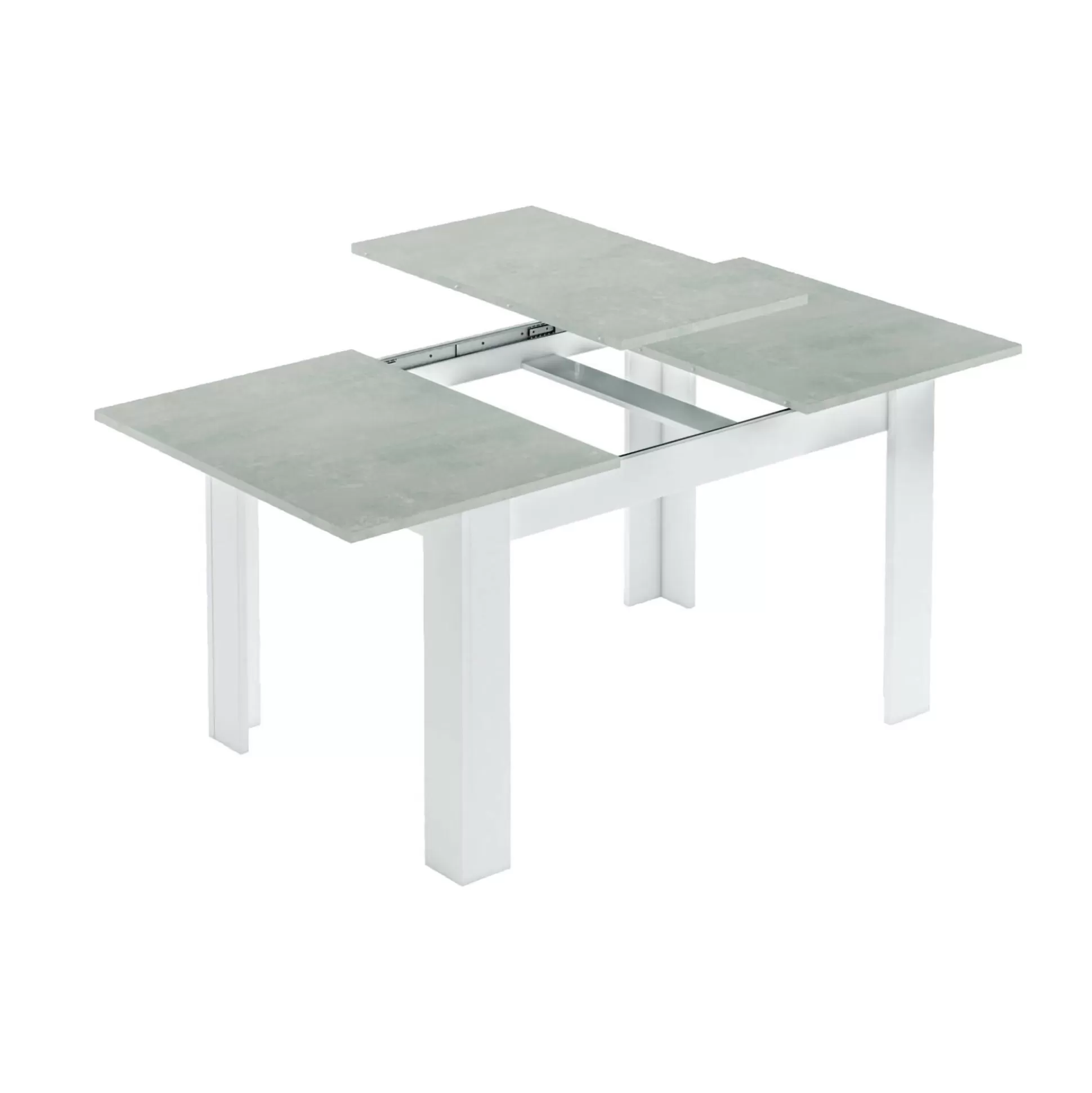 Dmora Tavoli Allungabili<Tavolo allungabile Abudula, 140/190x90h78 cm, Cemento e Bianco