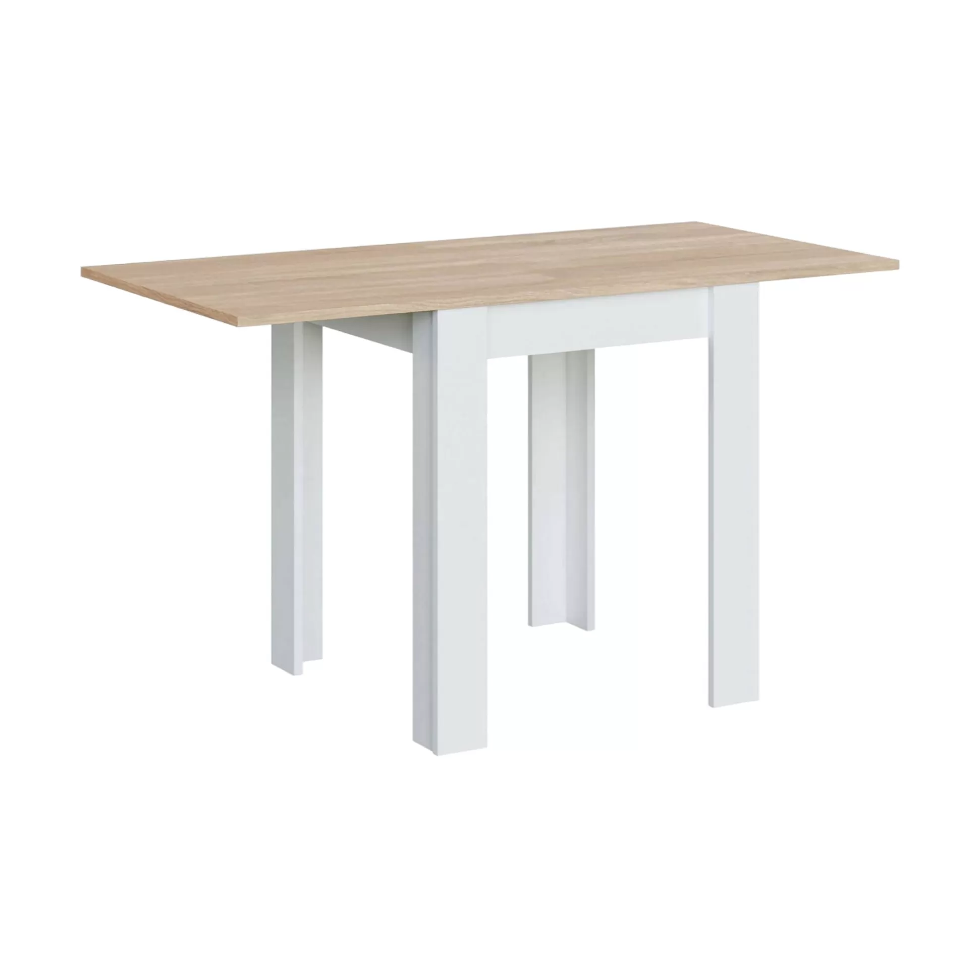 Dmora Tavoli Allungabili<Tavolo allungabile Aratro, 67x67/135h79 cm, Bianco e Rovere