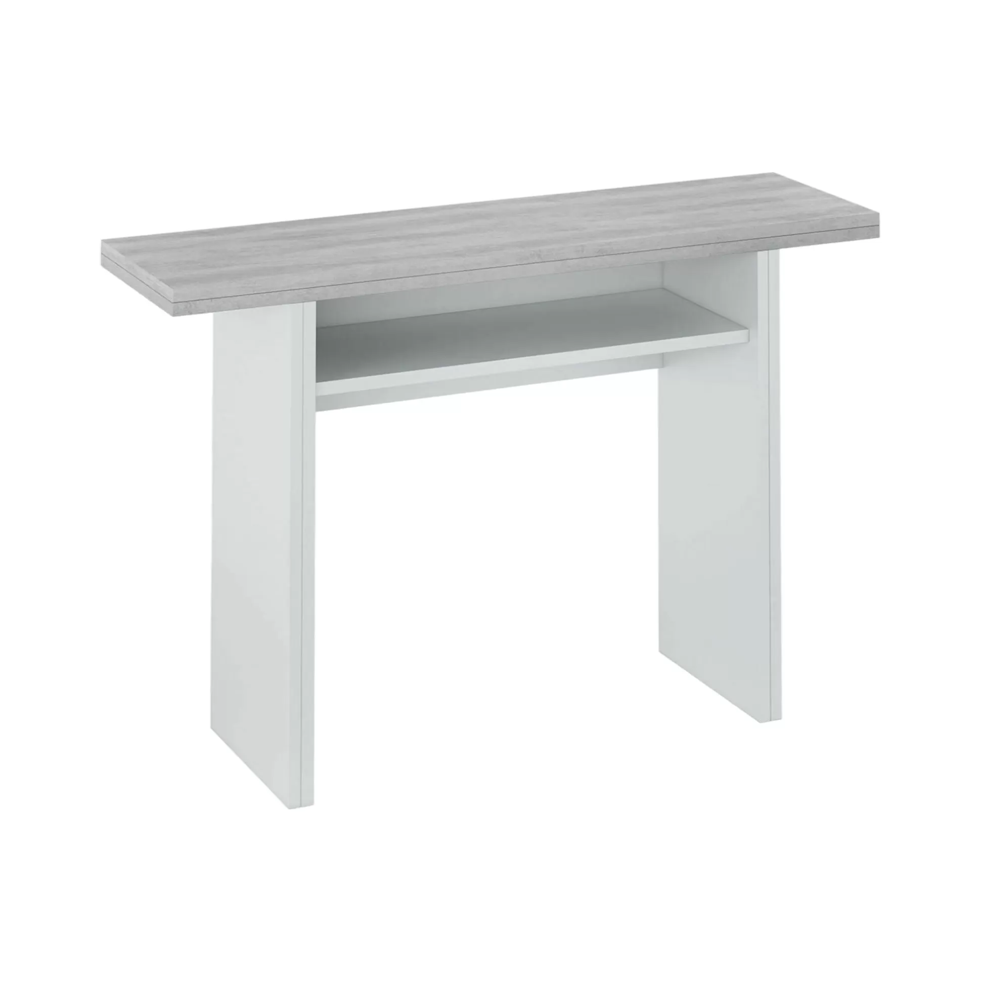 Dmora Tavoli Allungabili<Tavolo allungabile Arila, 120x35h77 cm, Bianco e Cemento
