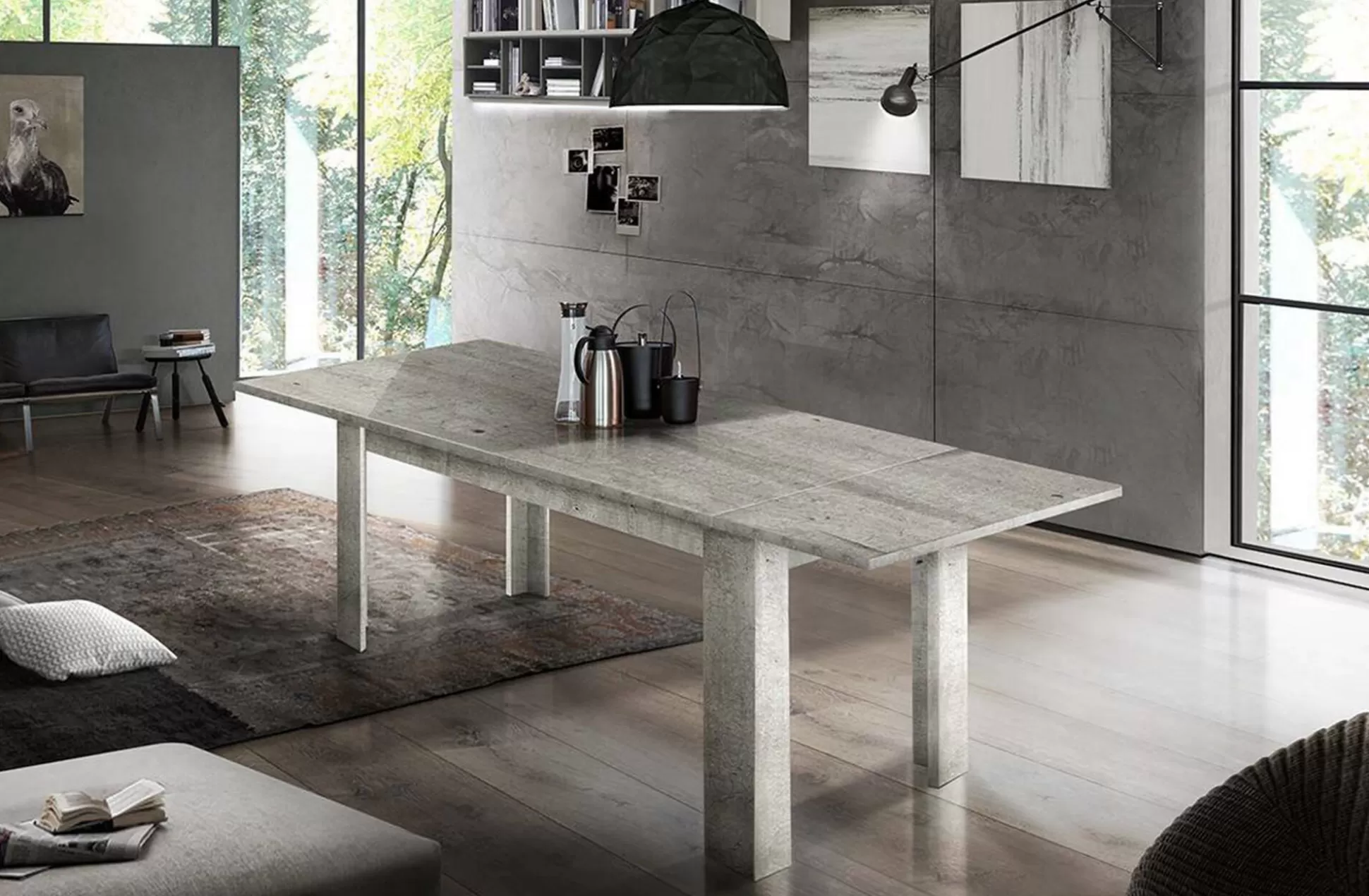 Dmora Tavoli Allungabili<Tavolo allungabile Arizon, cm 140/190x90h75, Marmo