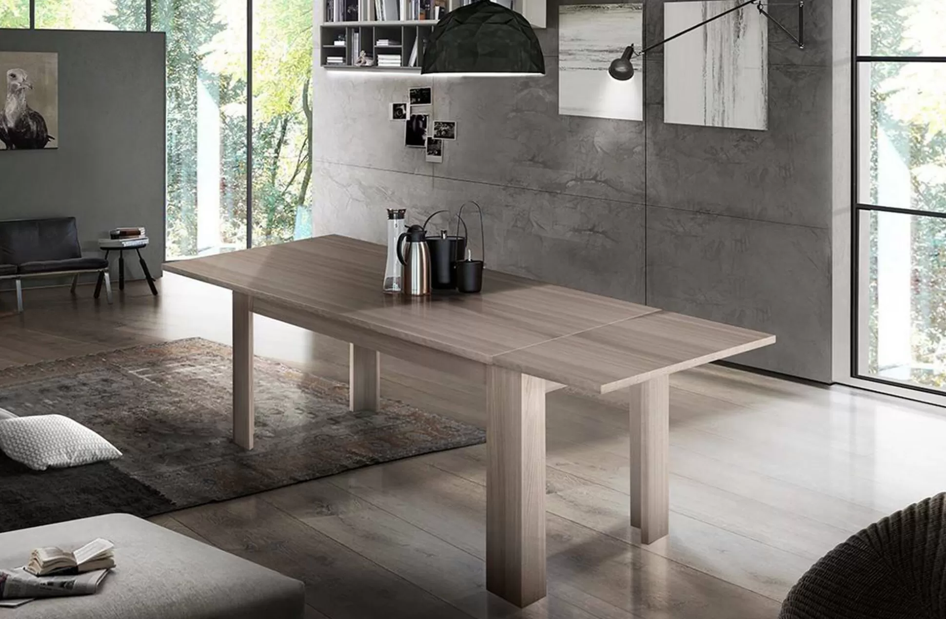 Dmora Tavoli Allungabili<Tavolo allungabile Dkayod, cm 120/170x90h75, Olmo perla