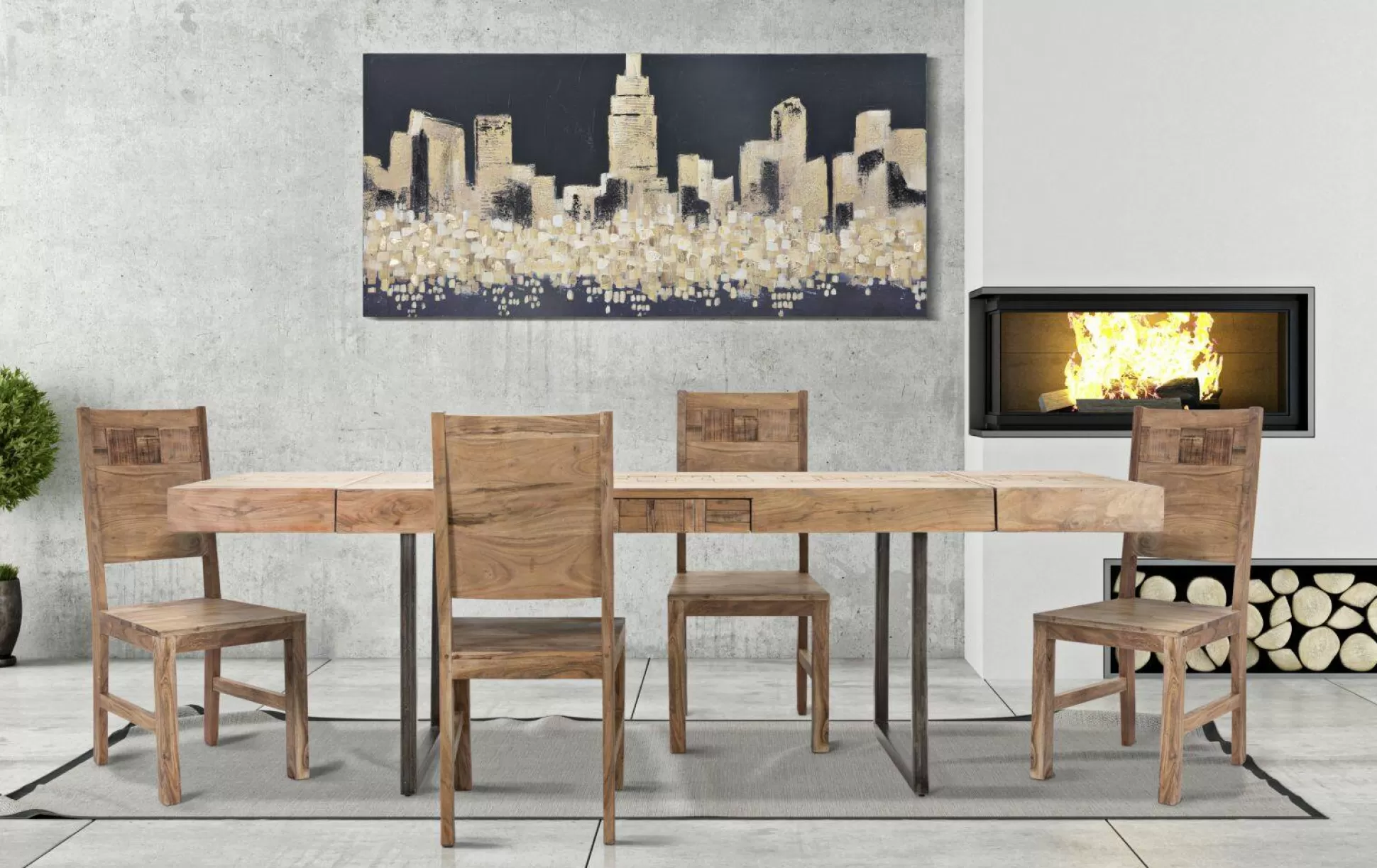 Dmora Tavoli Allungabili<Tavolo allungabile Hadid, 160x90 h77 cm, Marrone e Nero