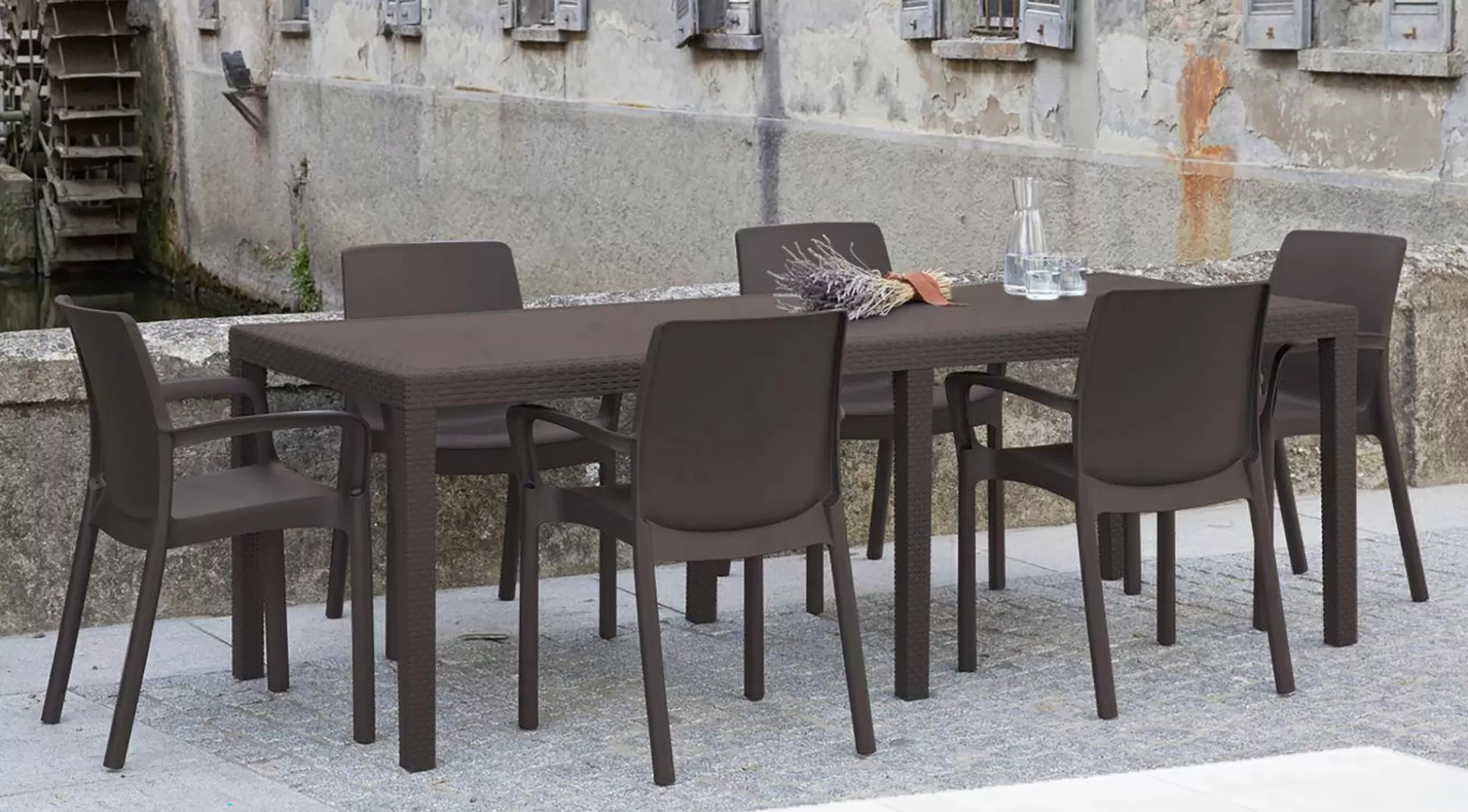 Dmora Tavoli Da Esterno<Tavolo da esterno Abbaviva,150/220x90h72 cm,