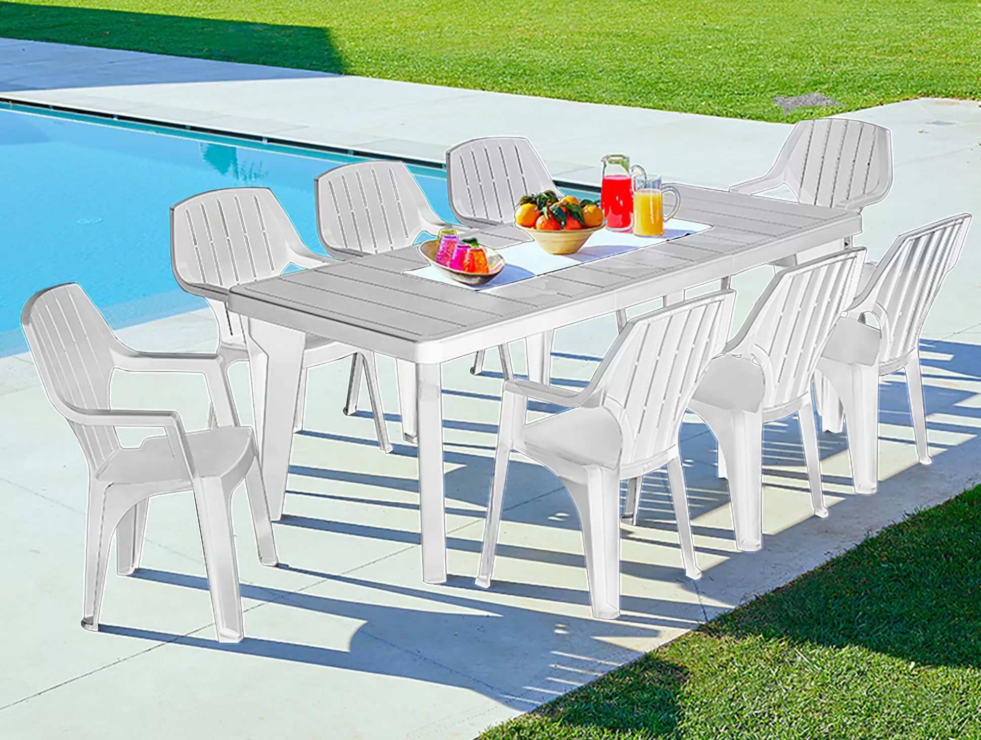 Dmora Tavoli Da Esterno<Tavolo da esterno Anatre, 160-220x90h74 cm,