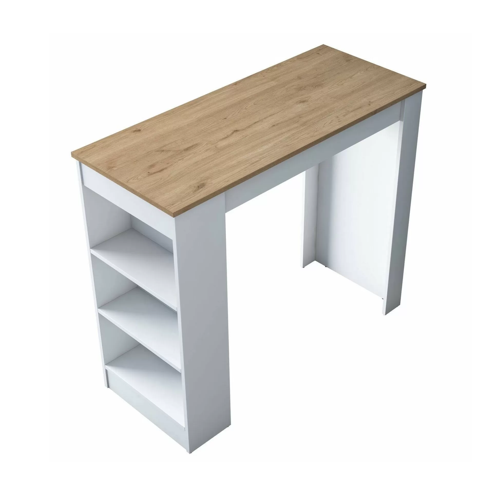 Dmora Tavoli Fissi<Tavolo fisso Assan, 120x50h100 cm, Noce e Bianco