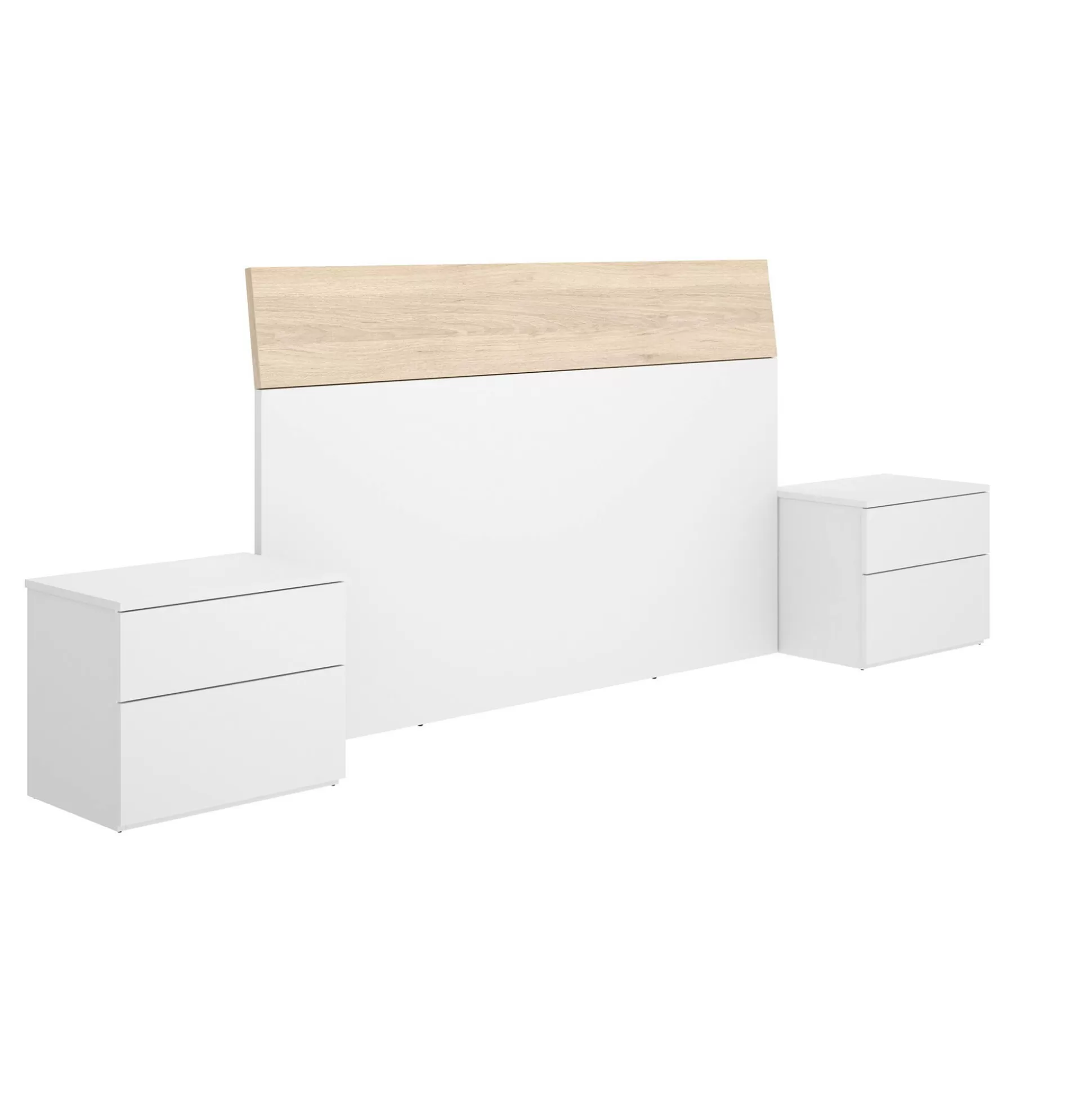 Dmora Letti Matrimoniali<Testiera letto Dcelja, 161x4h100 cm, Bianco e Rovere