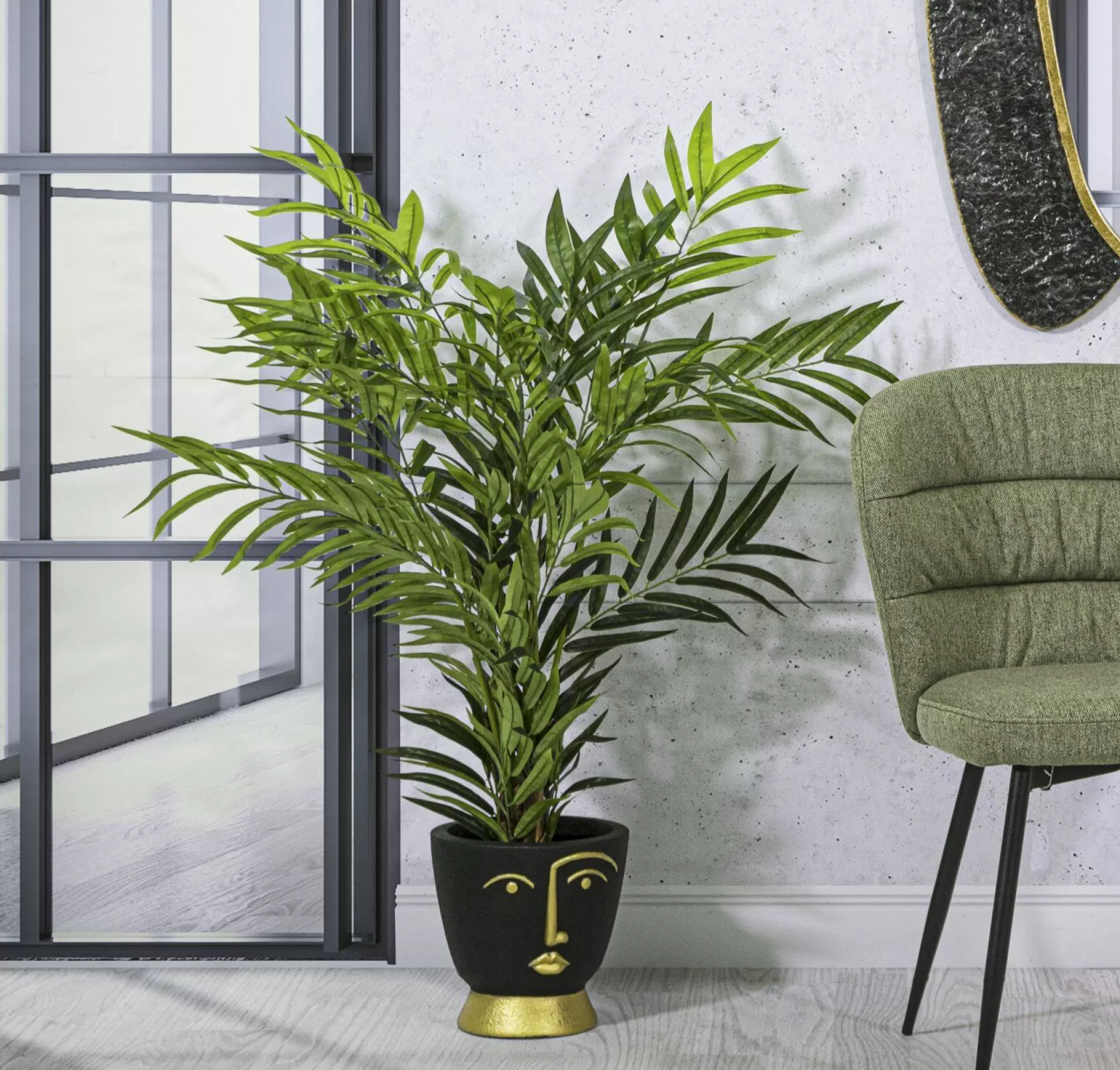 Dmora Oggettistica<Vaso Hamilton, Nero e Oro, 25x25 h25 cm