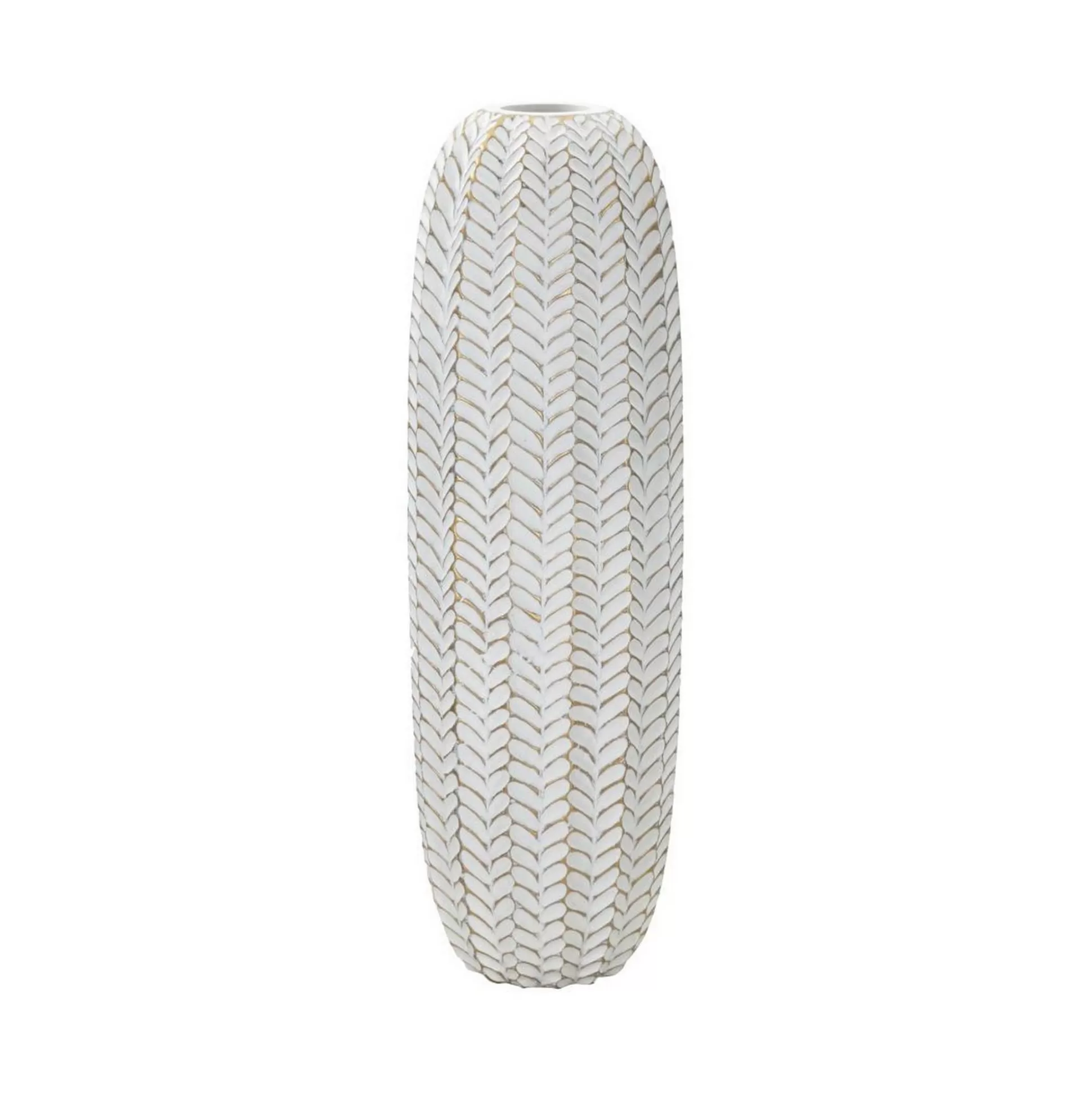 Dmora Oggettistica<Vaso Whitechapel, Bianco e Oro, 20x20 h67 cm