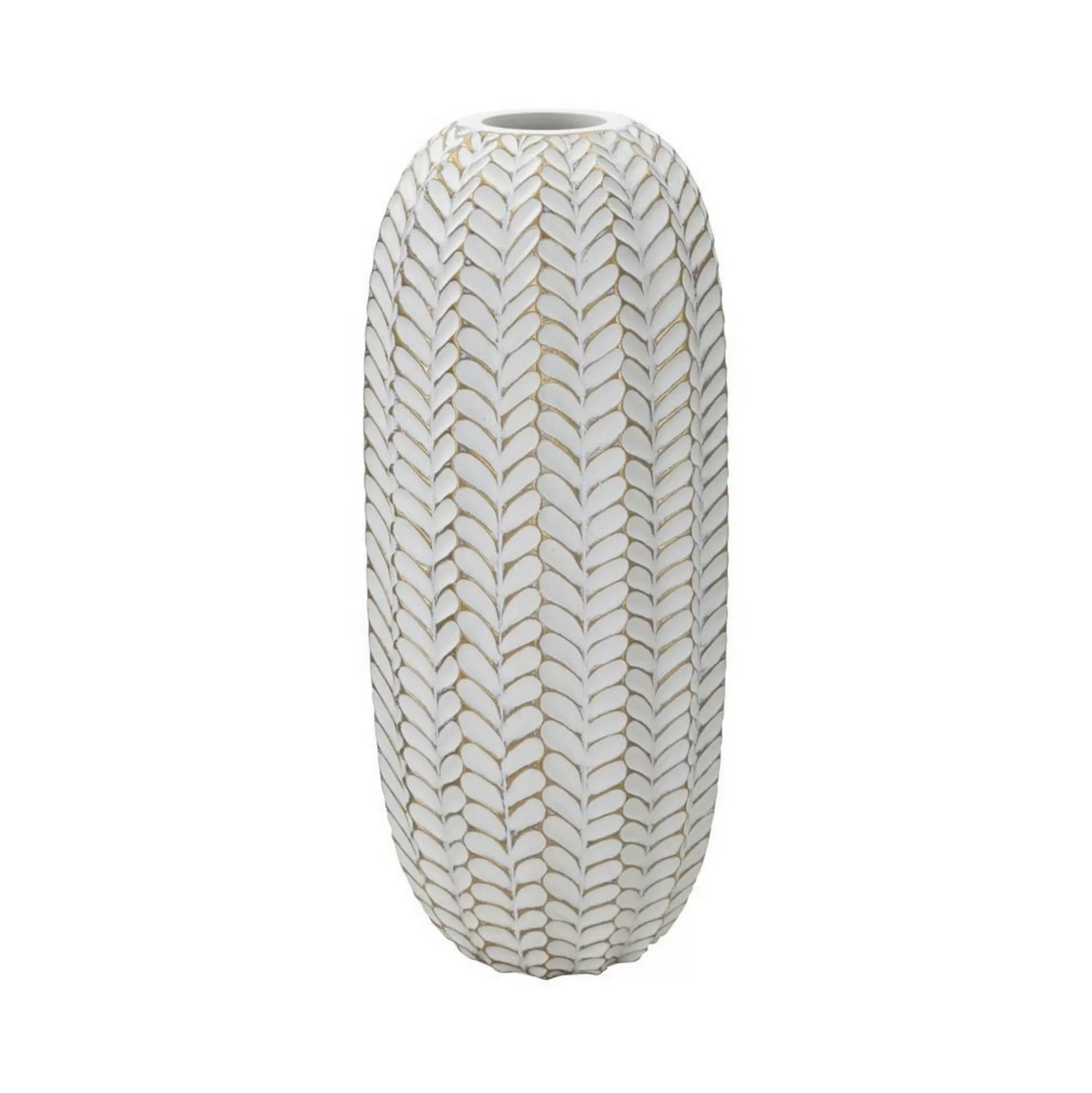 Dmora Oggettistica<Vaso Whitechapel, Bianco e Oro, 19x19 h46 cm