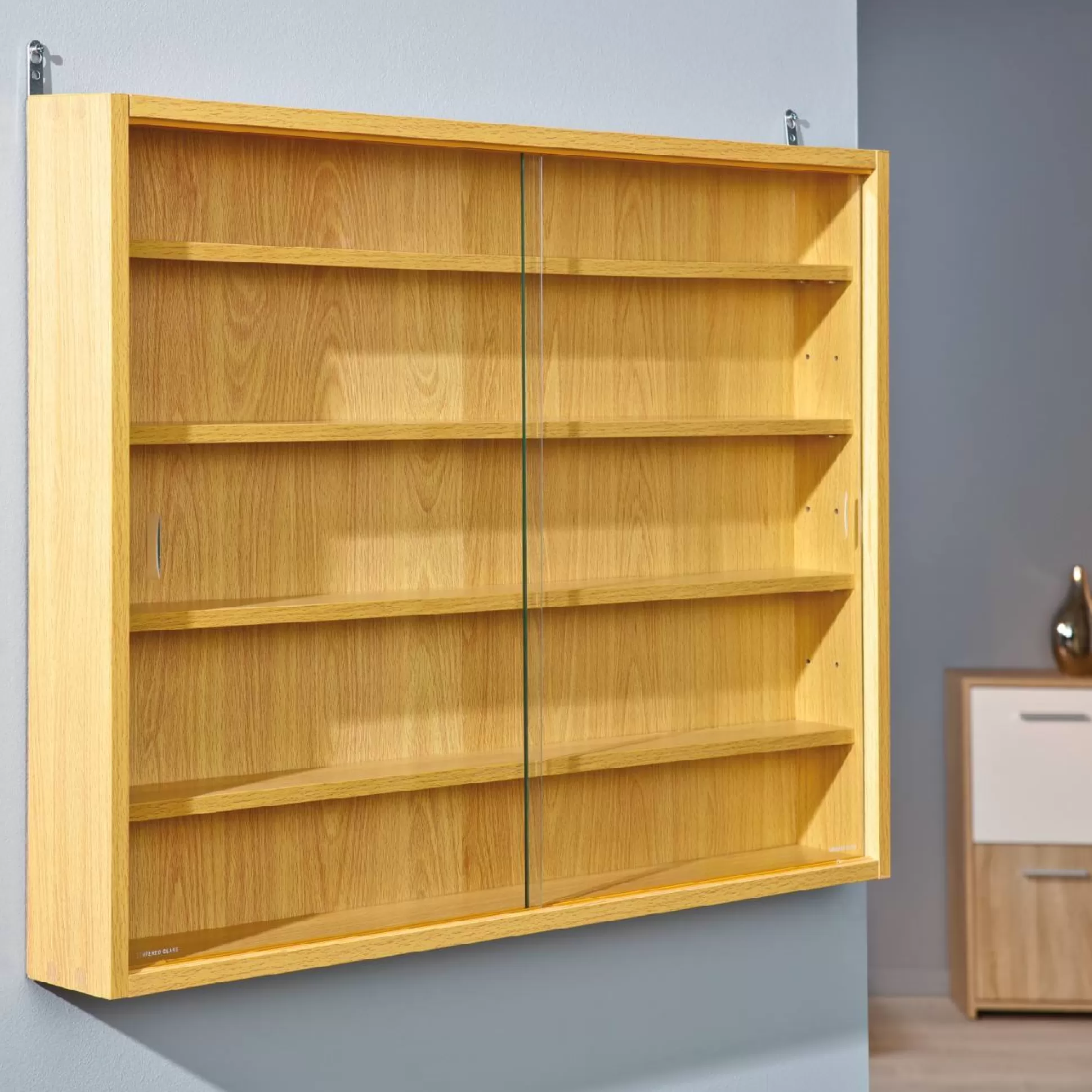 Dmora Vetrine<Vetrina Aurich, Credenza espositiva, Vetrinetta multiuso, Madia da soggiorno, 80x10 h60 cm,