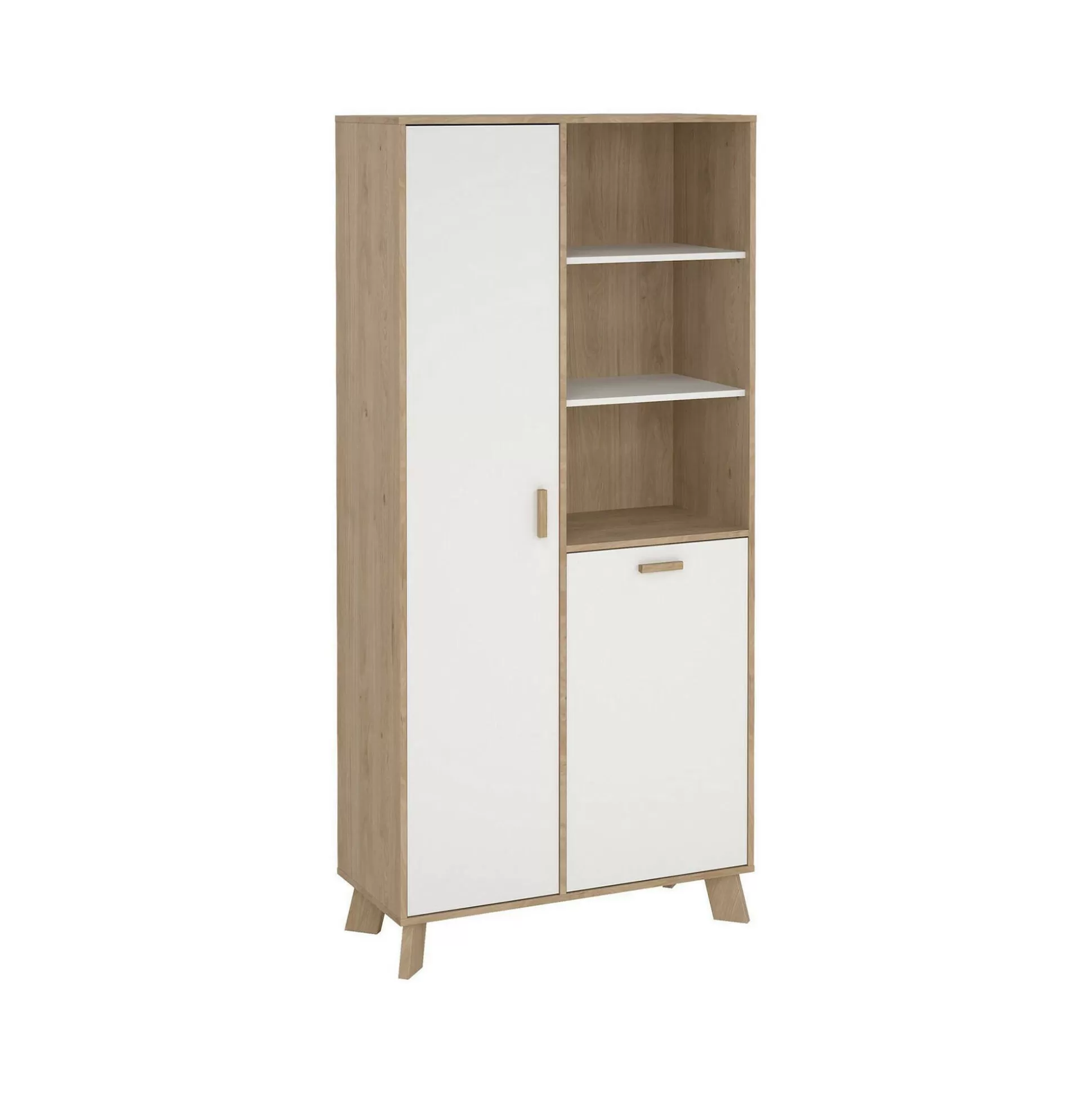 Dmora Vetrine<Vetrina Mirinae, 40x89 h188 cm, Rovere e Bianco