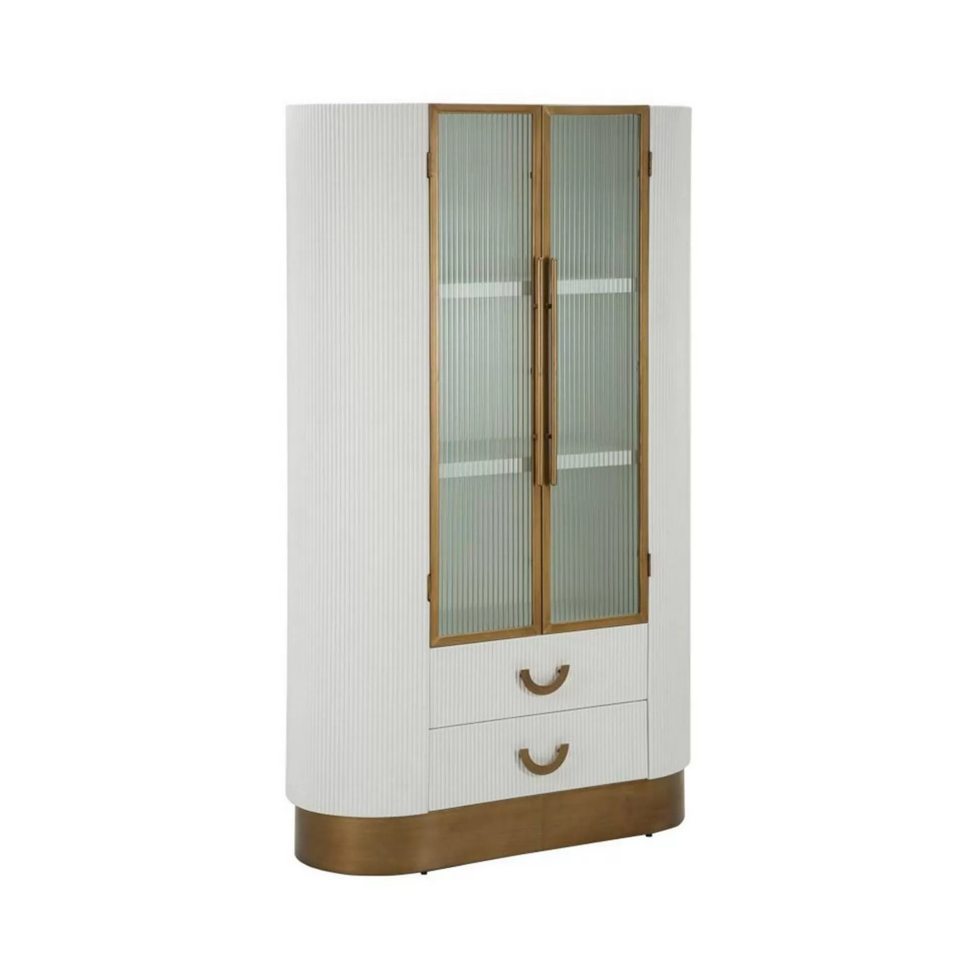 Dmora Vetrine<Vetrina Sable, 85x40 h160 cm, Bianco e Marrone